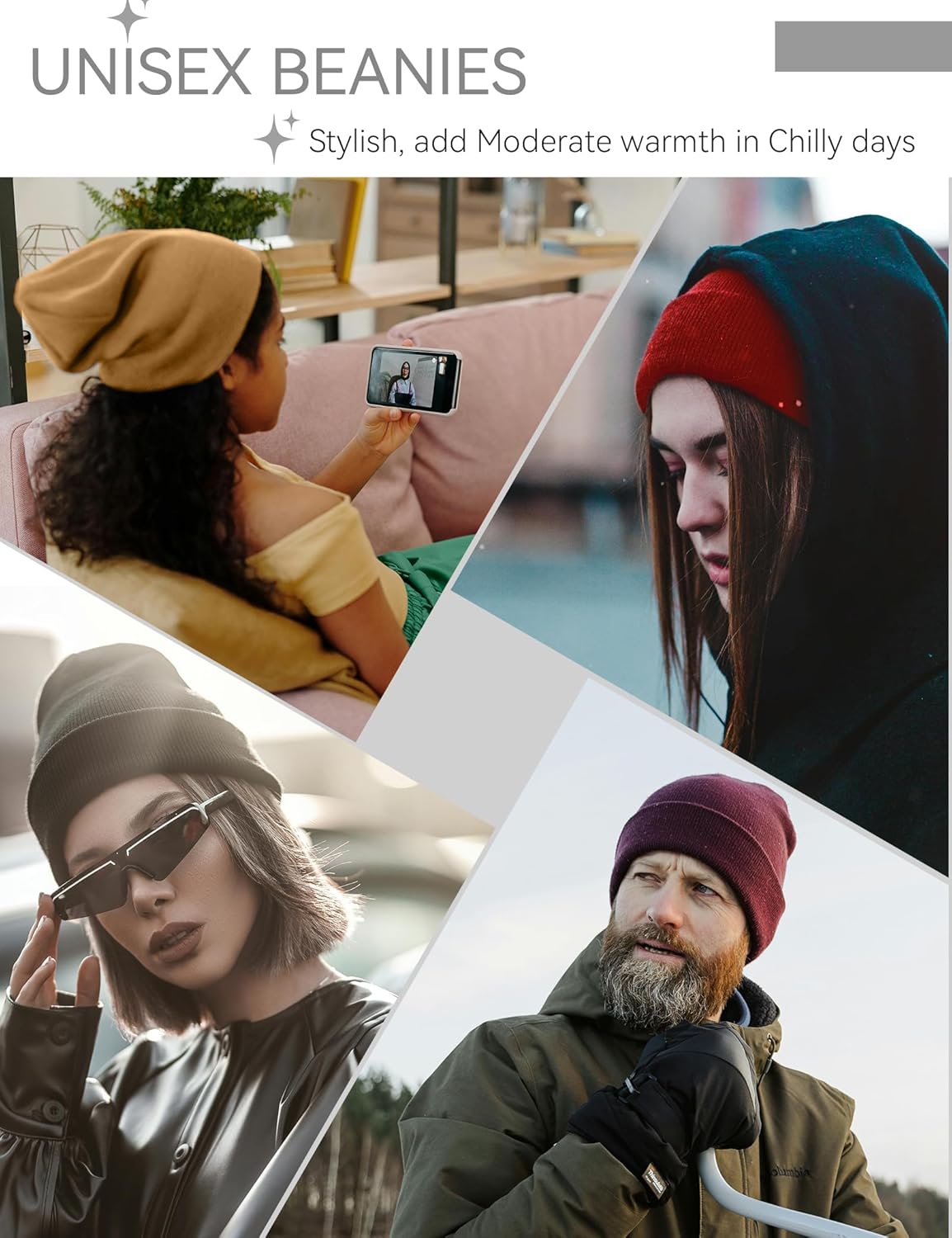 Satin Lined Wool Beanie Hat for Women Men Fall Winter Fashion, Warm Knit Cuffed Fisherman Skull Cap/Slouchy Beanie - Image 6