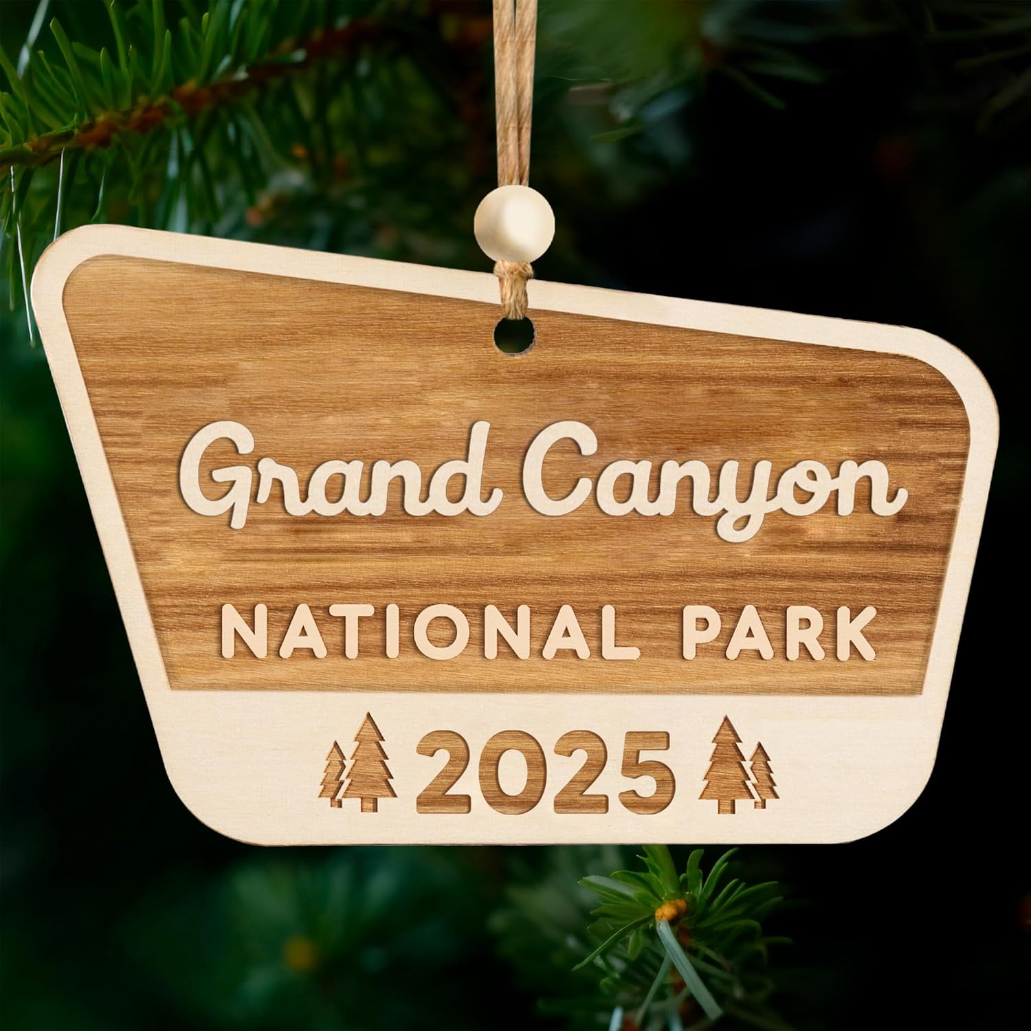 National Park Ornaments, Wooden USA National Parks Gifts for Travelers, Nature Lovers, Adventurers, Hanging Decor for Christmas Tree, 2025 Xmas Ornaments Keepsake (Grand Canyon) - Image 2