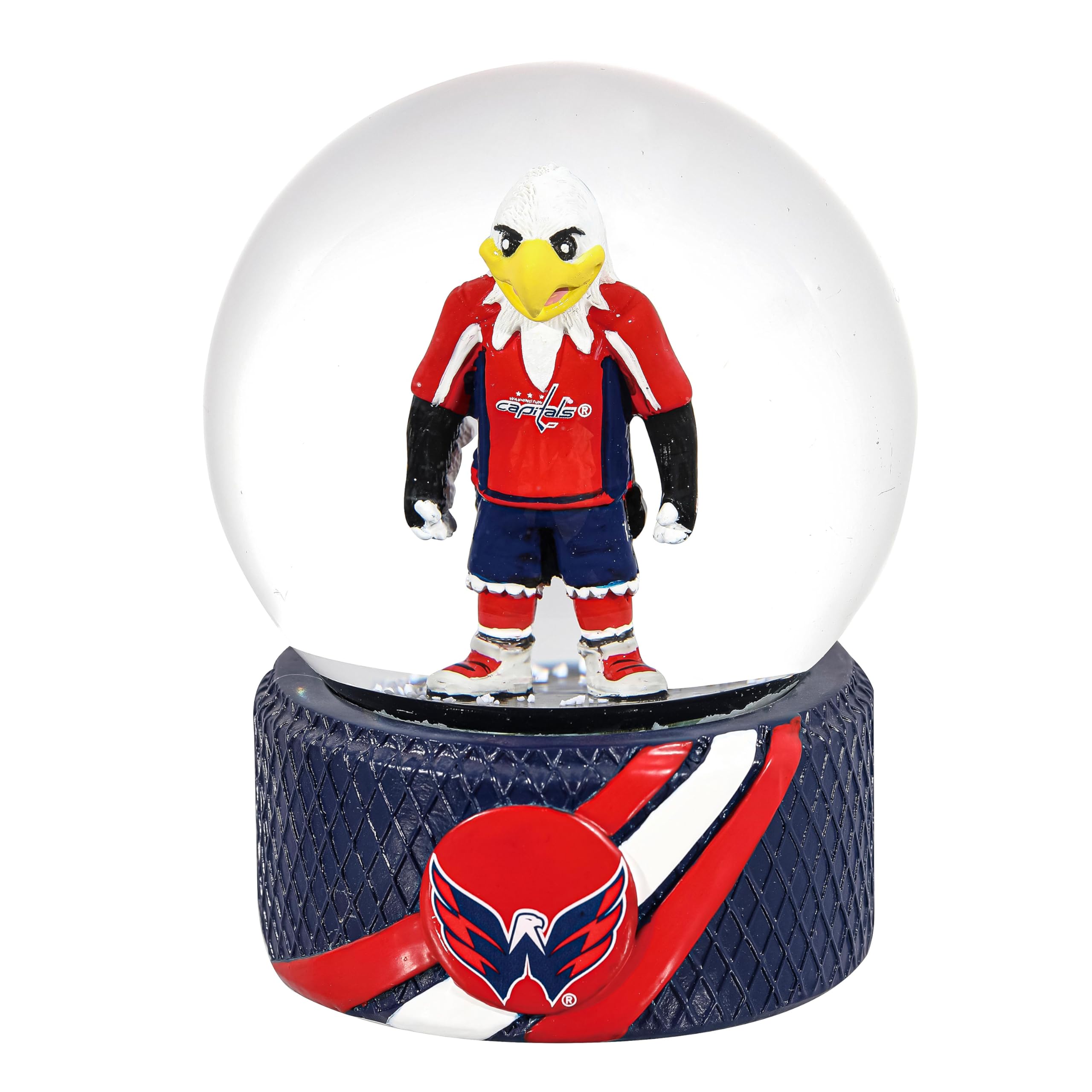 NHL Washington Capitals Snow Globe, Officially Licensed Water Globe with Team Logo, Christmas Holiday Tabletop Decoration for Home, Gift for Men and Women Hockey Fans