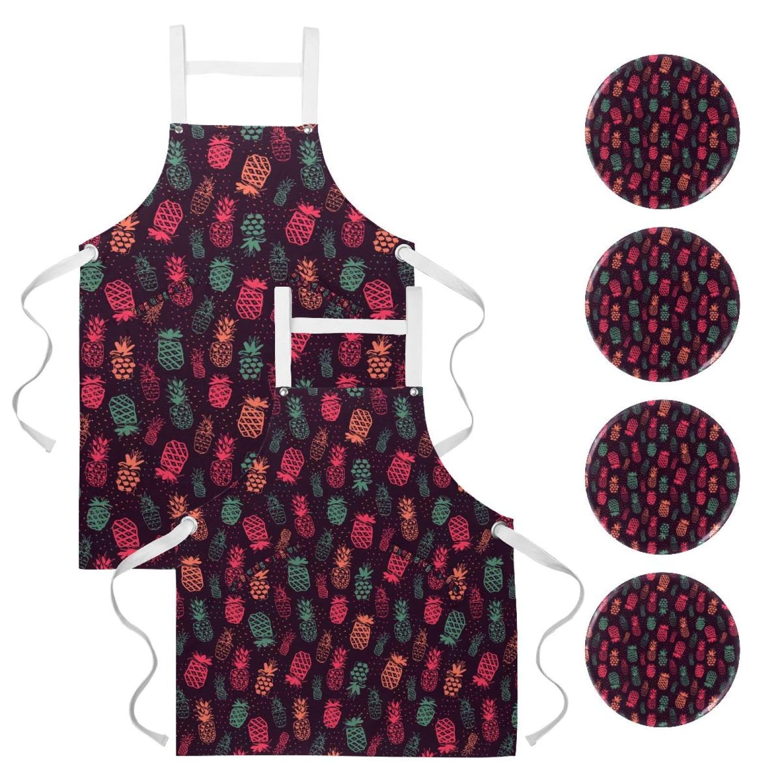 Tablier de cuisine pour nettoyage de la maison protégeant des taches d'ananas - 7