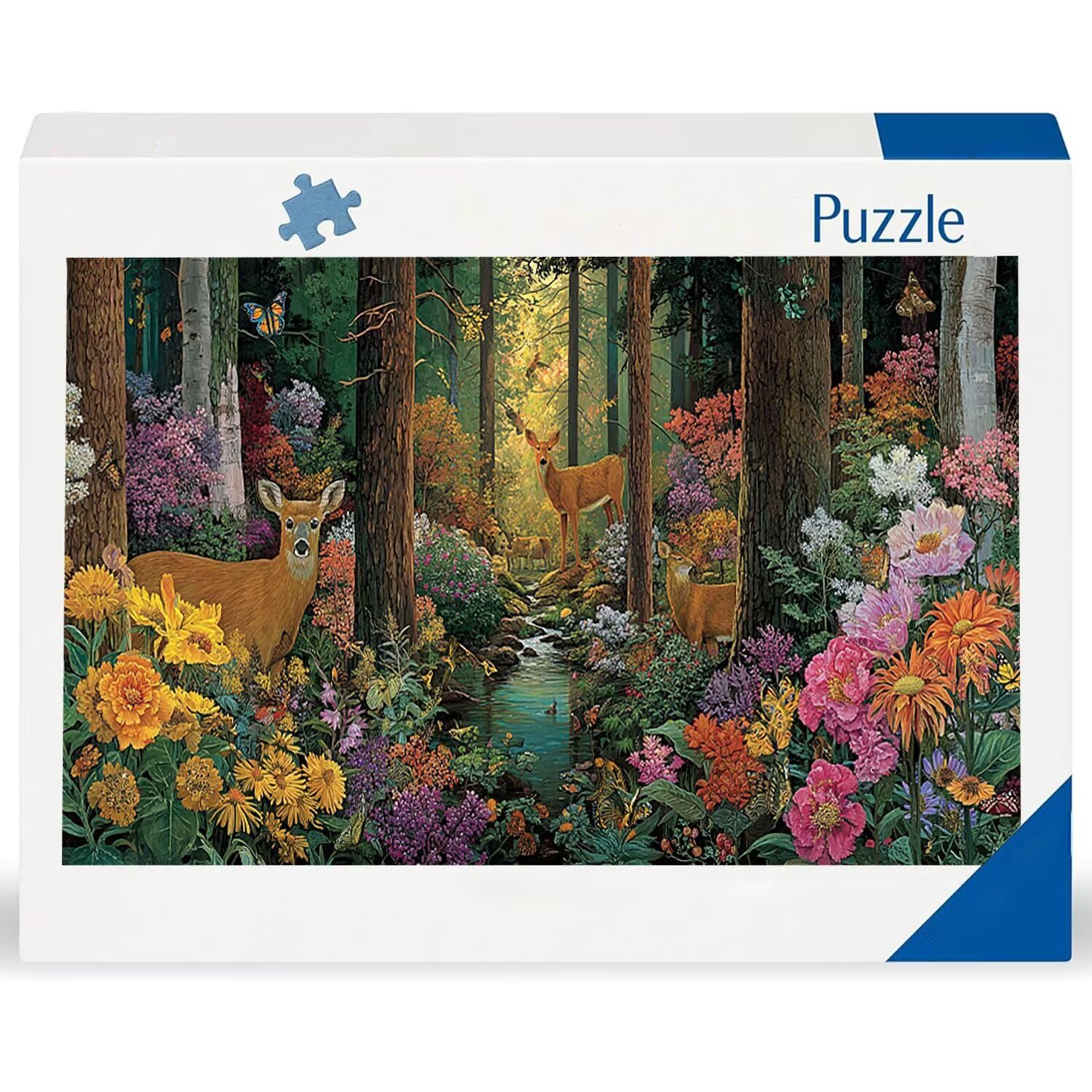 Puzzle para Adultos 1692 Piezas, Ciervos de Flores forestales Puzzle, Desafiante, Rompecabezas Encajan Perfectamente, Letras en la Parte Posterior, Regalo para Personas Mayores (179x31cm) v-816