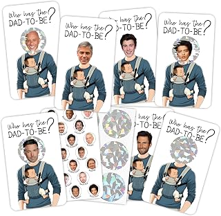 41 Pcs Baby Shower Scratch Off Card - Who Is The Daddy Gender Reveal Games - 3.5 x 2.1 In - Great Party Icebreak Game Ideas for Baby Shower, Gender Reveal Party Decor - White -A01