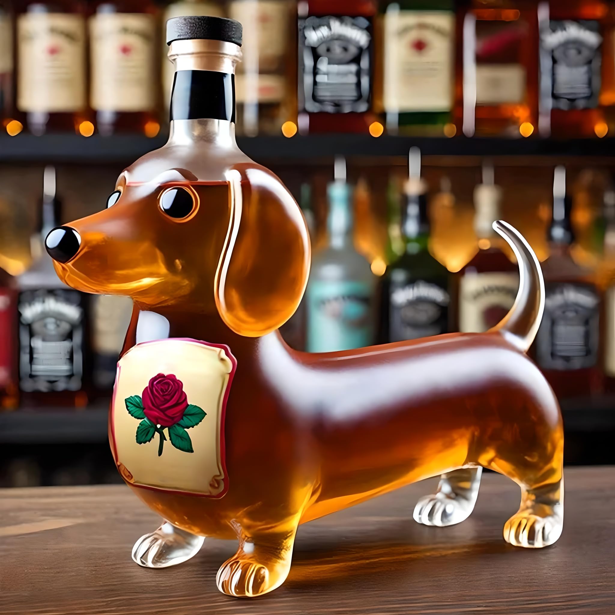 Bouteille à décanter à whisky avec bouchon hermétique en verre soufflé main