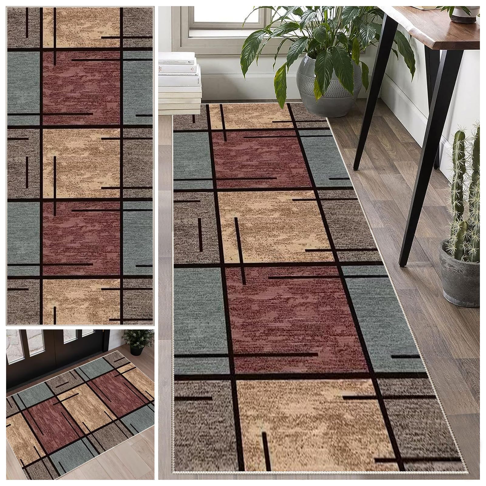 Laegnfho B224 Runner Rugs For Hallway Non Slip 70 X 260 Cm Carpet Runner Vintage Hall Runner Rug Long Washable Kitchen Rugs Floor Carpet Runners For Kitchen Laundry Room Hallway Entryway