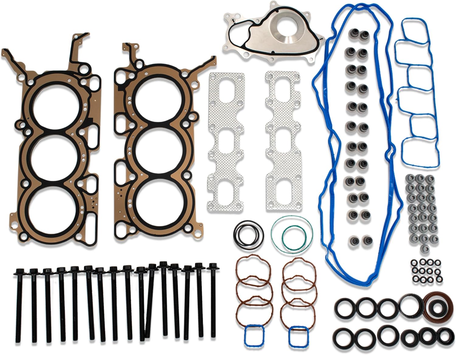 HGB4298 3.7L Cylinder Head Gasket Set with Head Bolt Kit for 2011-2015 Ford F-150 3.7L 3726cc 227cid V6 DOHC