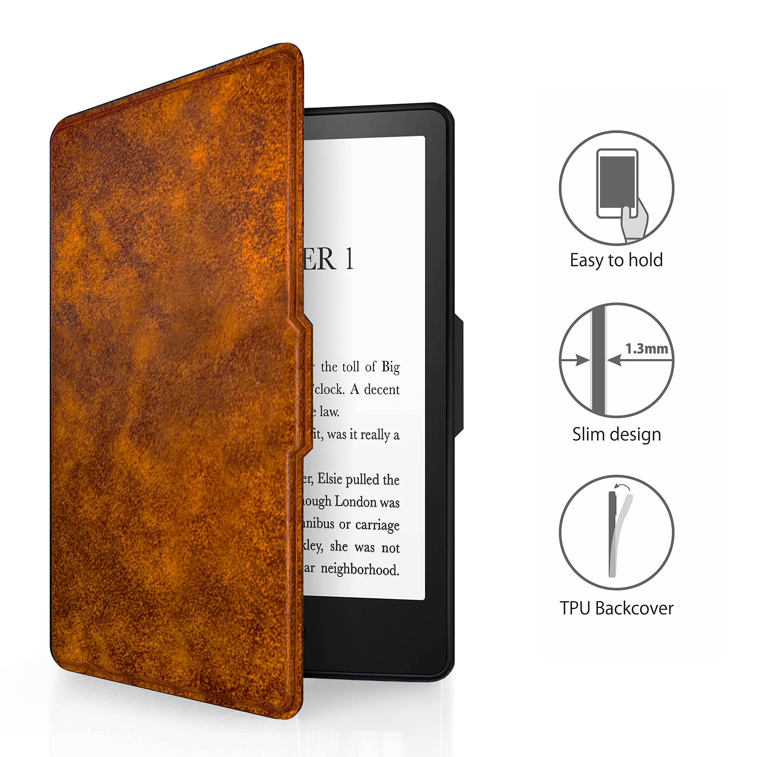 Étui Intelligent Pour Kindle Basic 2024/2022 - Cuir PU, Veille/Réveil Auto, Support Multi-angle - Modèle 6"