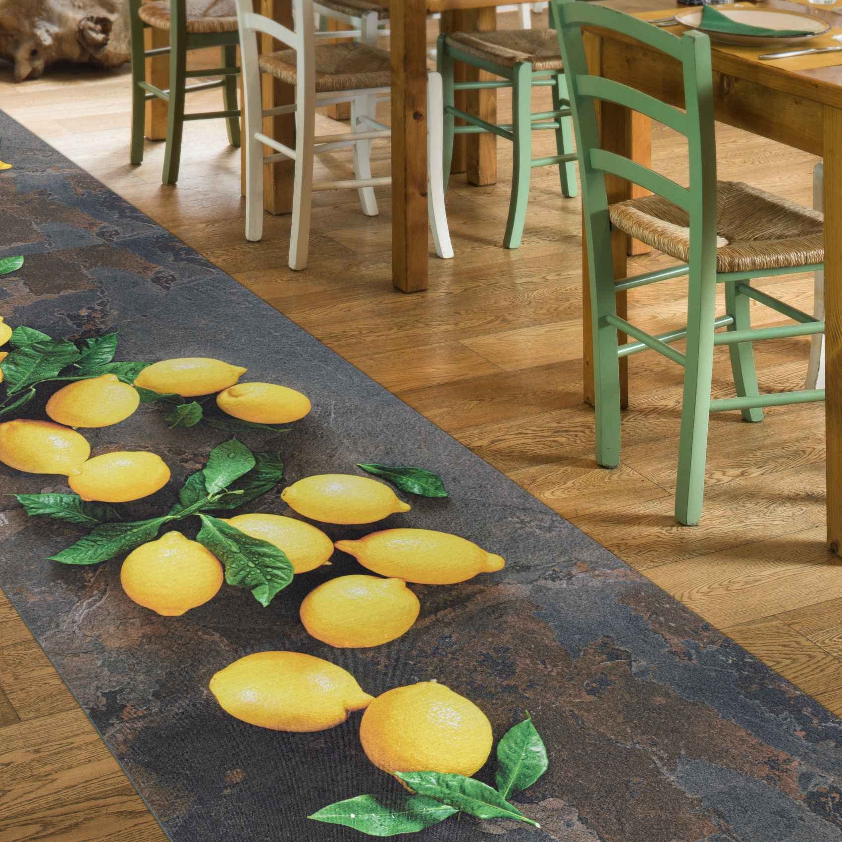 ANRO Küchenteppich Küchenläufer Teppich Läufer Küche waschbar rutschfest Limoncello Abwaschbar 300 x 52cm