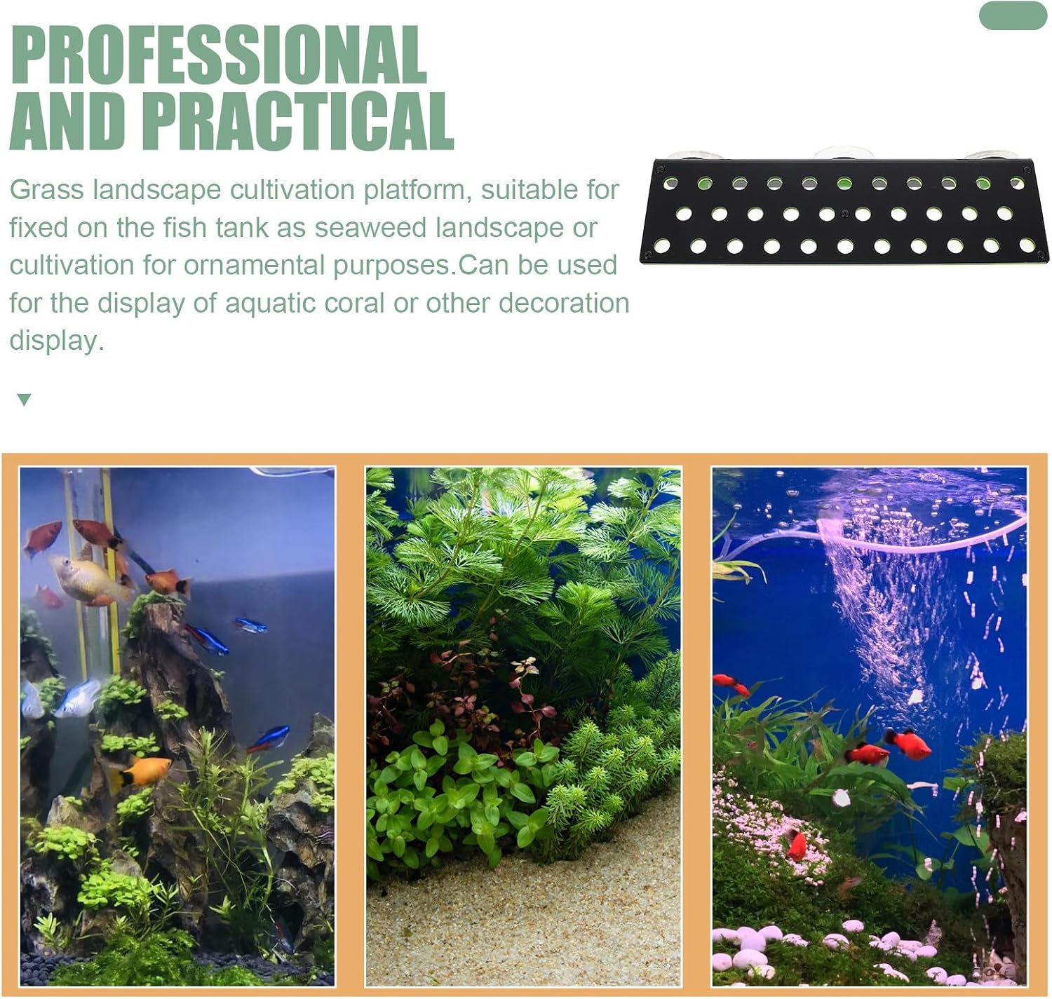 MERRYHAPY 32-Hole Double-Layer Fluorescent Green Acrylic Coral Frag Rack Wear-Resistant Decorative Frag Holder for Aquarium Soft Coral Propagation and Reef Tank Decor