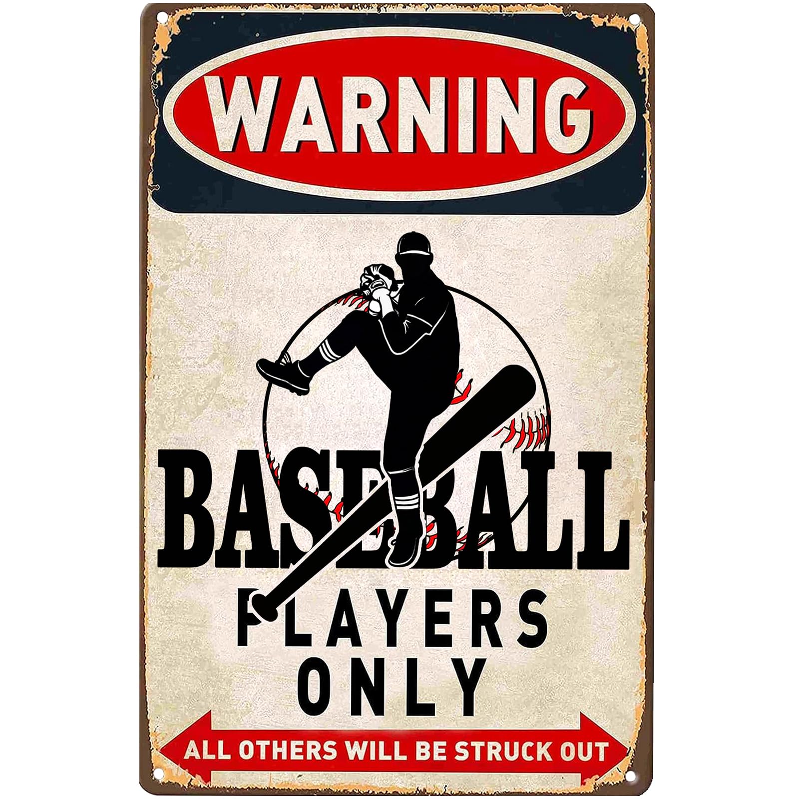 Panneau de baseball vintage en étain deco murale pour relooker une chambre