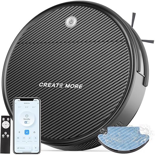 Robot Vacuum and Mop: 2-In-1 Robotic Vacuum Gyroscope Navigation Z-Zag Cleaning & Alexa/APP Control& Tangle-Free& Schedule Cleaning, Self-Charging Robot Vacuum Cleaner for Hard Floor,Carpet, Pet Hair