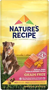 Nature's Recipe Grain Free Dry Dog Food, Salmon, Sweet Potato & Pumpkin Recipe, 4 lb. Bag