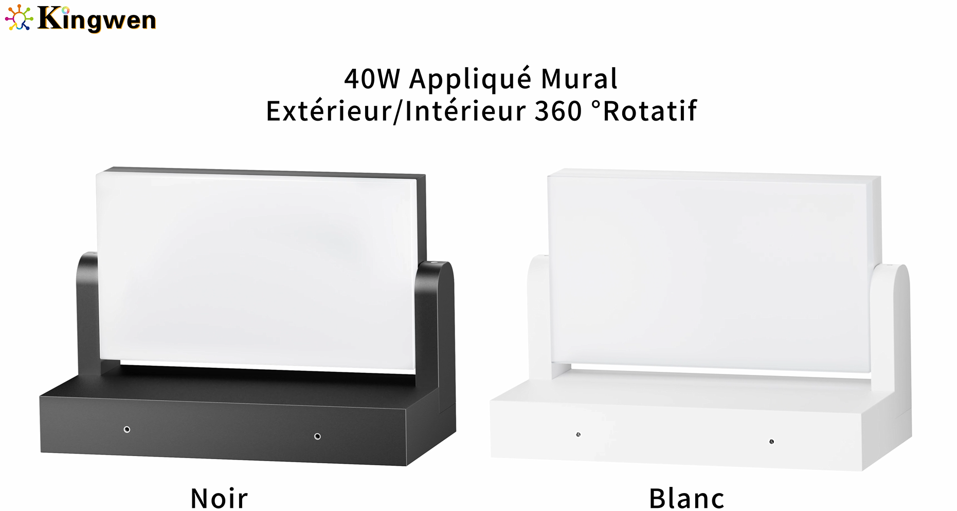 Kingwen 20W Applique Murale Exterieur 2 Pack Applique Mural Intérieur