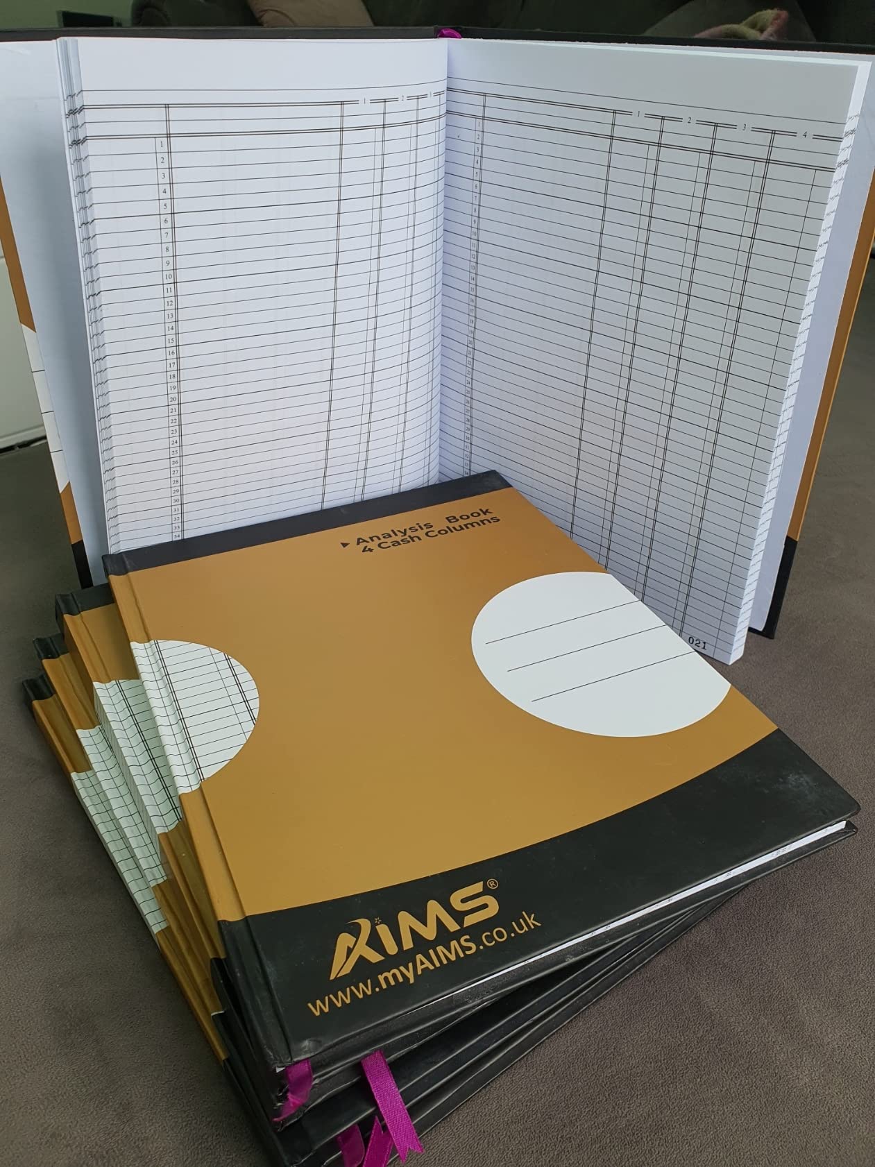 Cash Analysis Book 4 Column Across Accounting Ledger 100 Pages Hard Bounding Covering for Home Office Daily Records Bookkeeping - Image 3