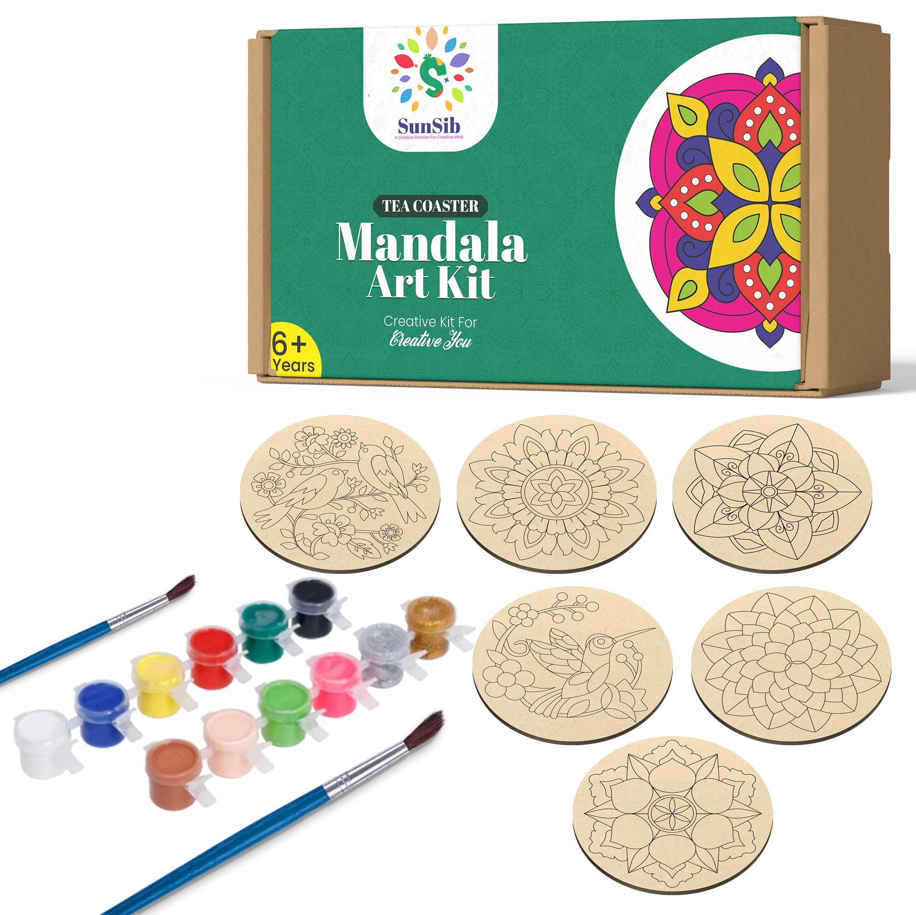 sunsib Creative Kids DIY Mandala Painting Kit - Complete Art and Craft Set for Boys and Girls Ages 9-12 - Includes Mandala Art Tools and Supplies - Ideal Painting Kit for Budding Artists (B0D3TFZJ1Q) Amazon Price History, Amazon Price Tracker