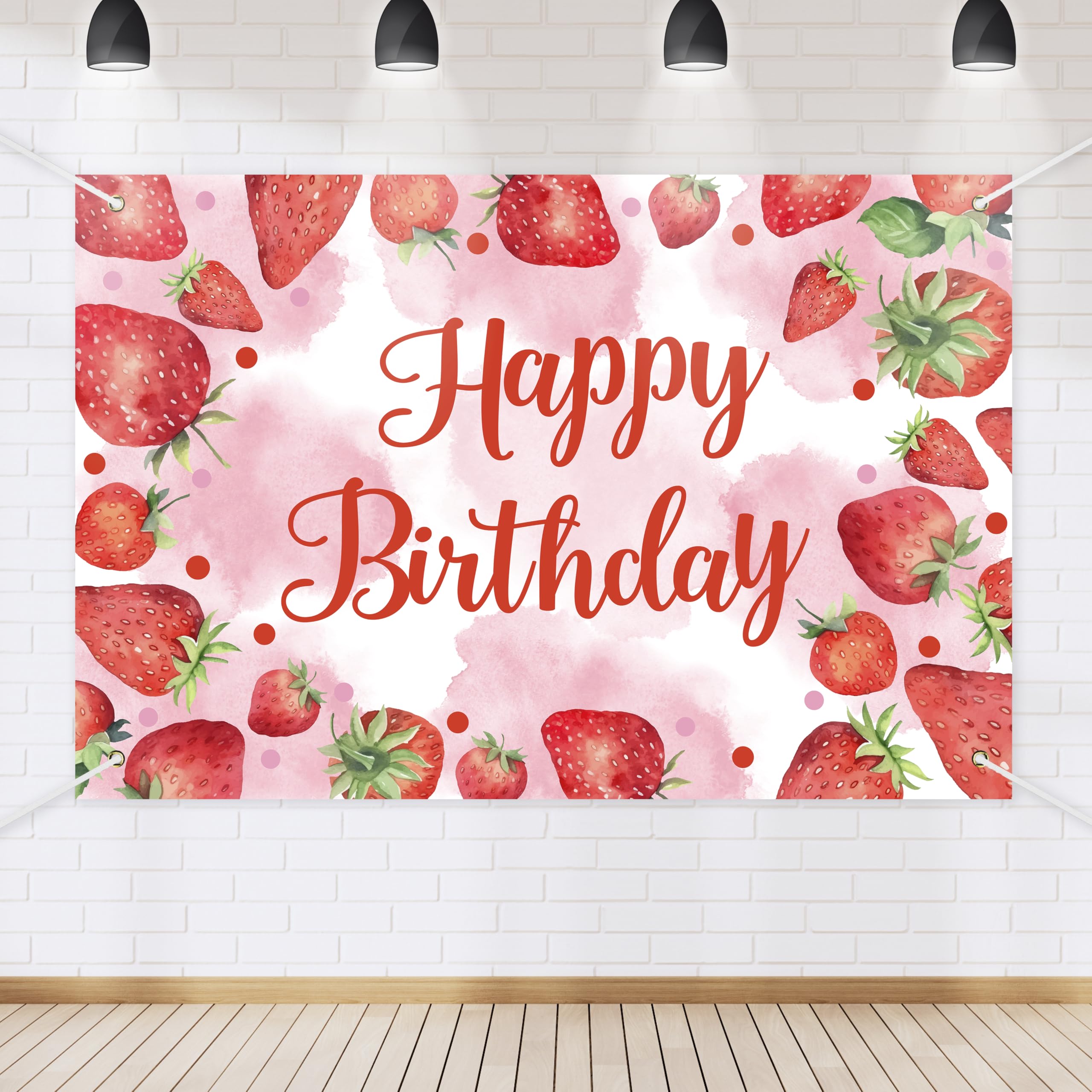 Erdbeere Happy Birthday Banner - Süße Geburtstagsdeko Für Mädchen-Partys