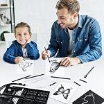 HIFORNY 30 PCS Sketching Drawing Pencil Set,Sketch Pencils Art Supplies with Graphite,Charcoal,Blending Tools,Accessories,Drawing Kit for Adults Artists