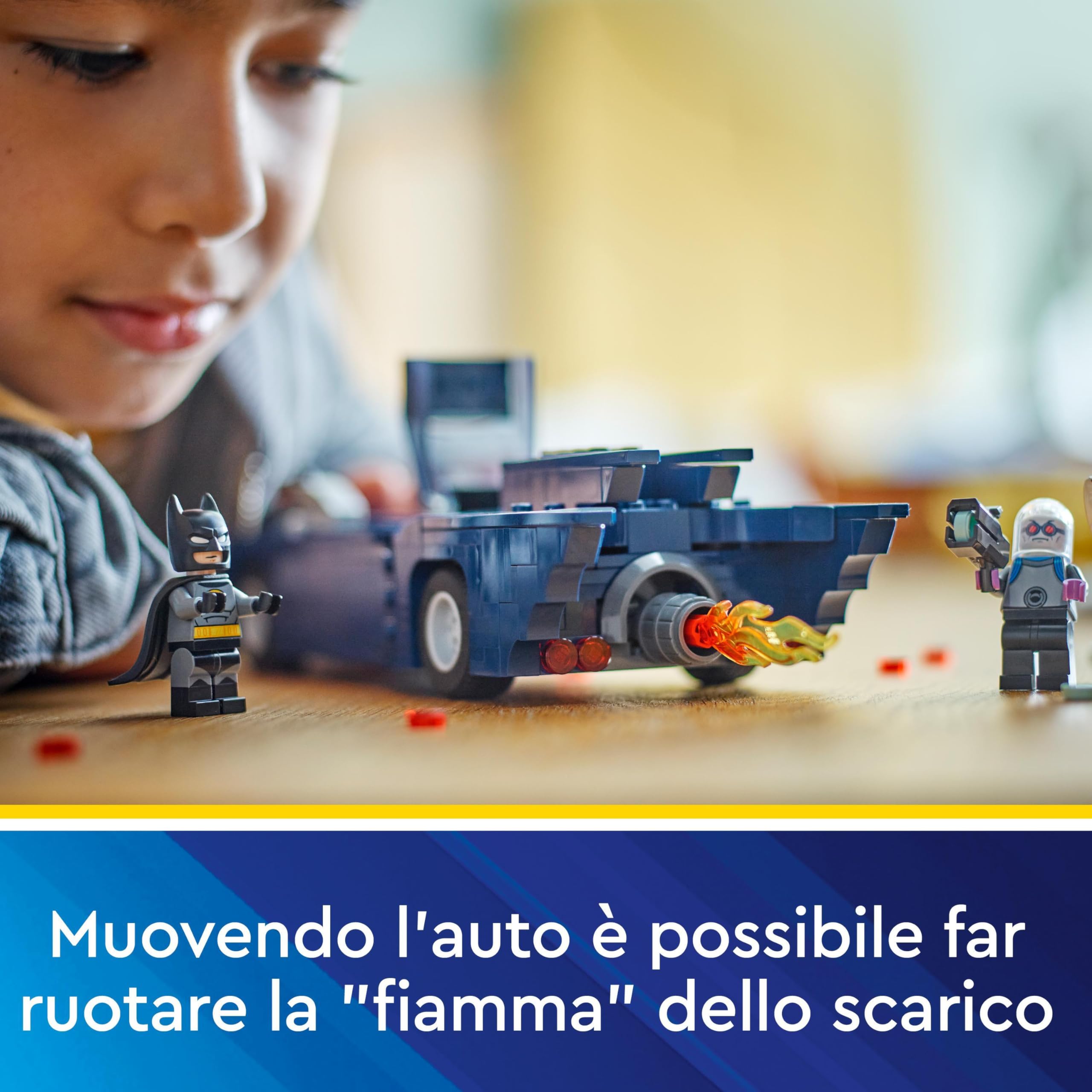 LEGO DC Batman con Batmobile vs. Harley Quinn e Mr. Freeze, Macchina Giocattolo da Costruire del Supereroe della Serie Animata con 3 Minifigure, Gioco per Bambini da 8 Anni, Regalo da Collezione 76274