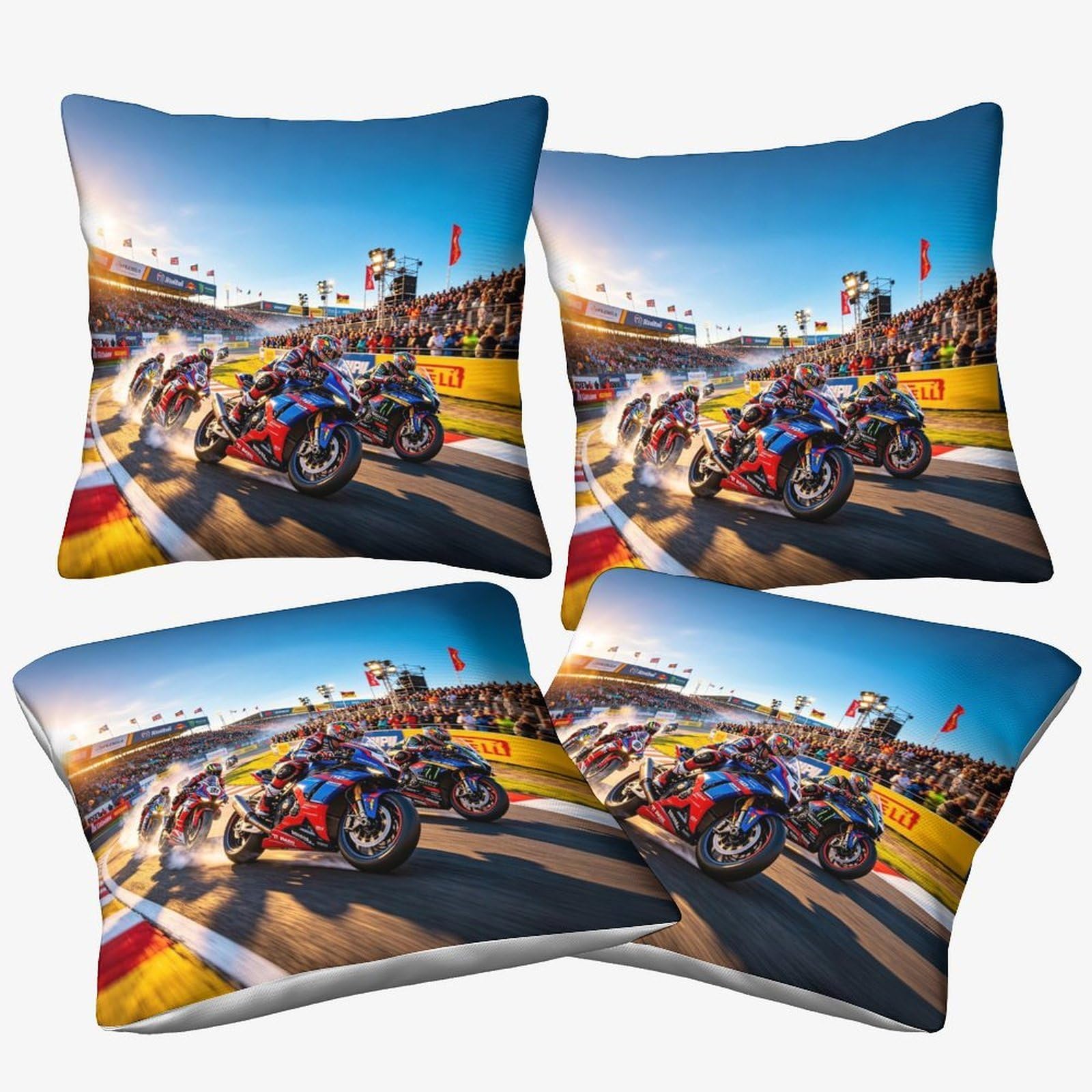 3U6c4m9k Motor Road Racing-4 Motor Road Racing Cushion Covers 40X40cm, 4 Pcs Motorcycle Race Decorative Throw Pillow Covers For Sofa Summer Outdoor Decor