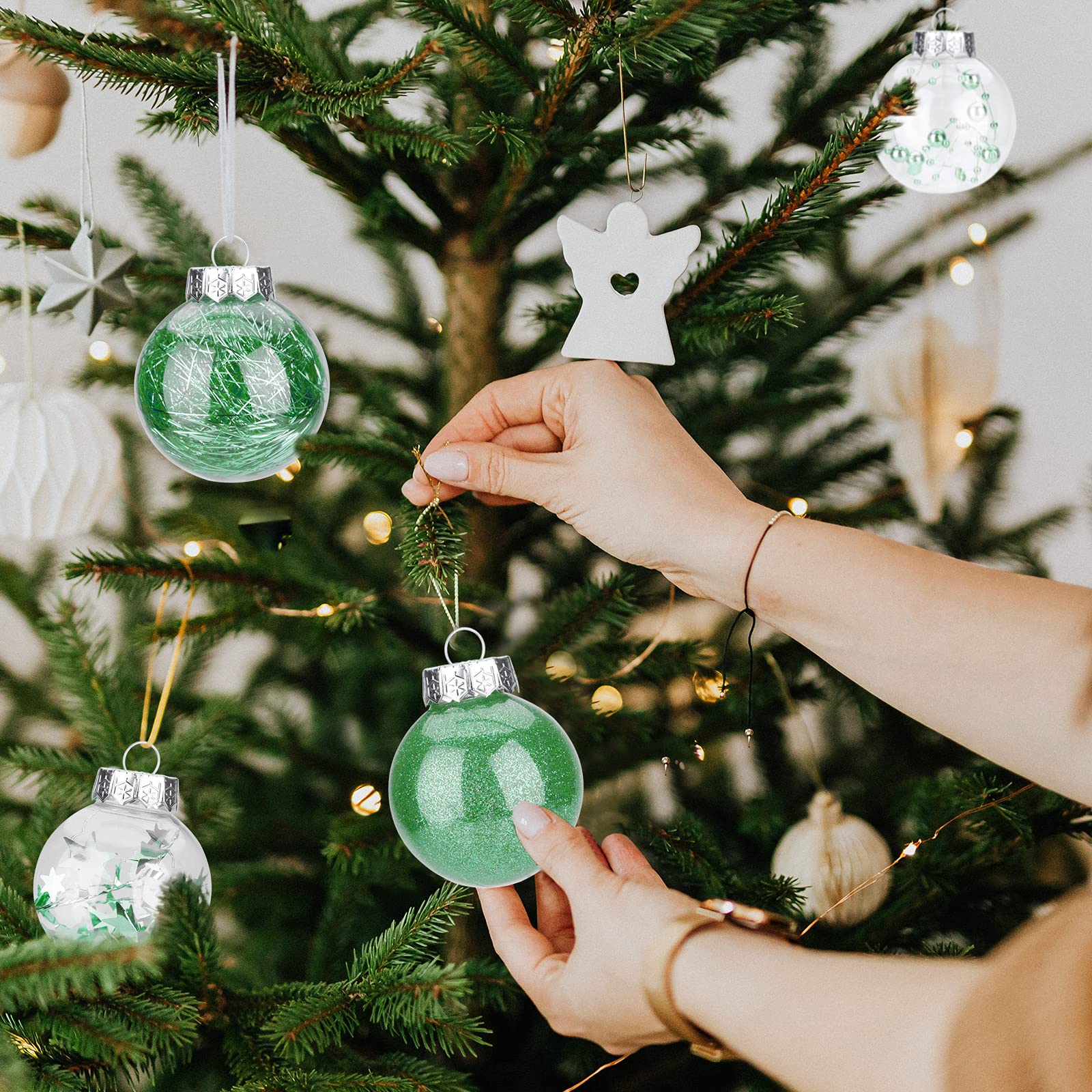 Palline di Natale 24 Pezzi 60mm - Set di Ornamenti Infrangibili per Albero - Decorazioni da Appendere per Feste e Nozze