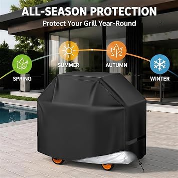 ZORQ BBQ Grill Cover for Everdure KILN R Series 2024-pr, Outdoor Grill Cover Windproof BBQ Protection Cover with Adjustable Straps for Outdoor Barbecue Gas Charcoal