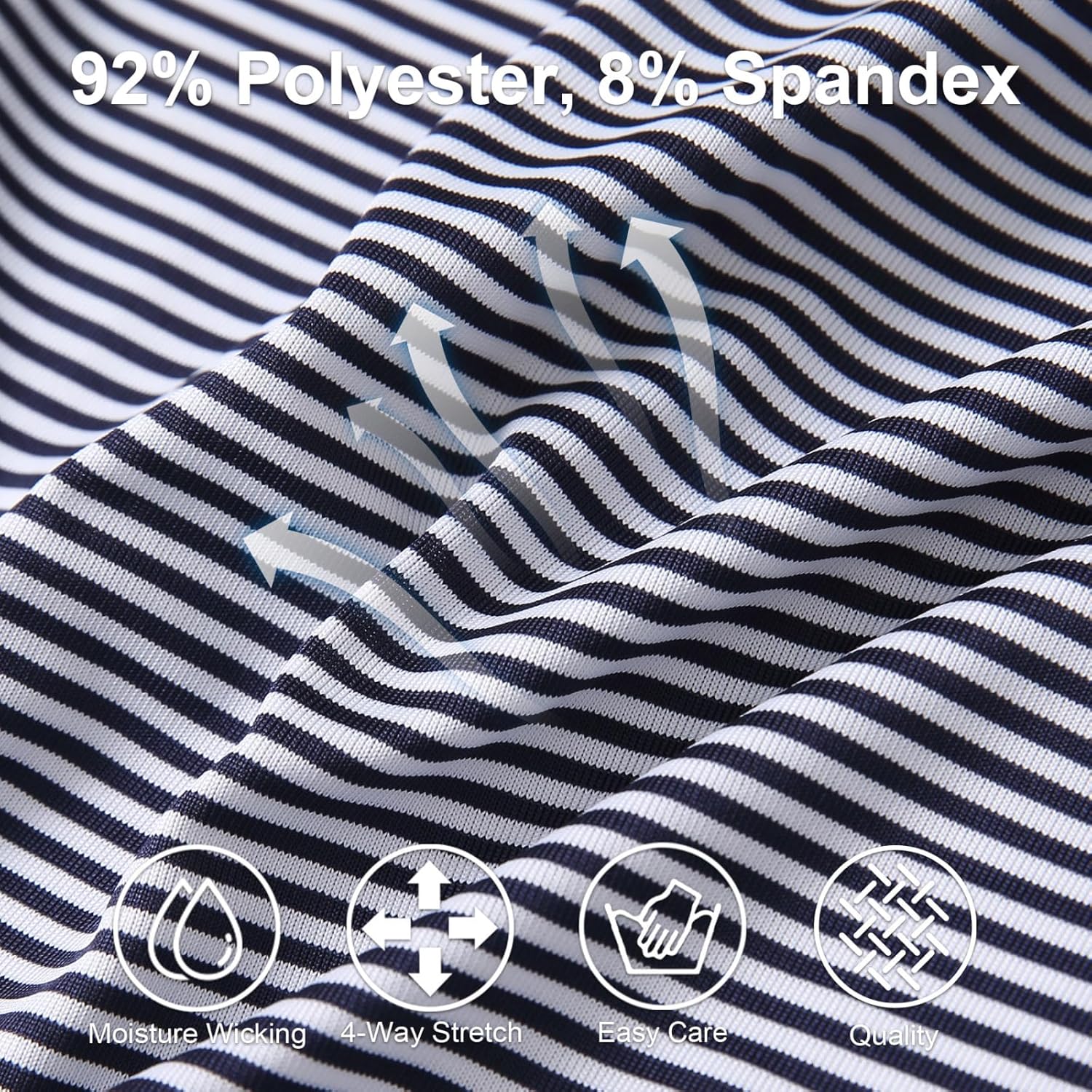 Golf Shirts for Boys Short Sleeve Moisture Wicking Dry Fit Performance Kids Youth Sport Striped Boys Polo Shirts - Image 6