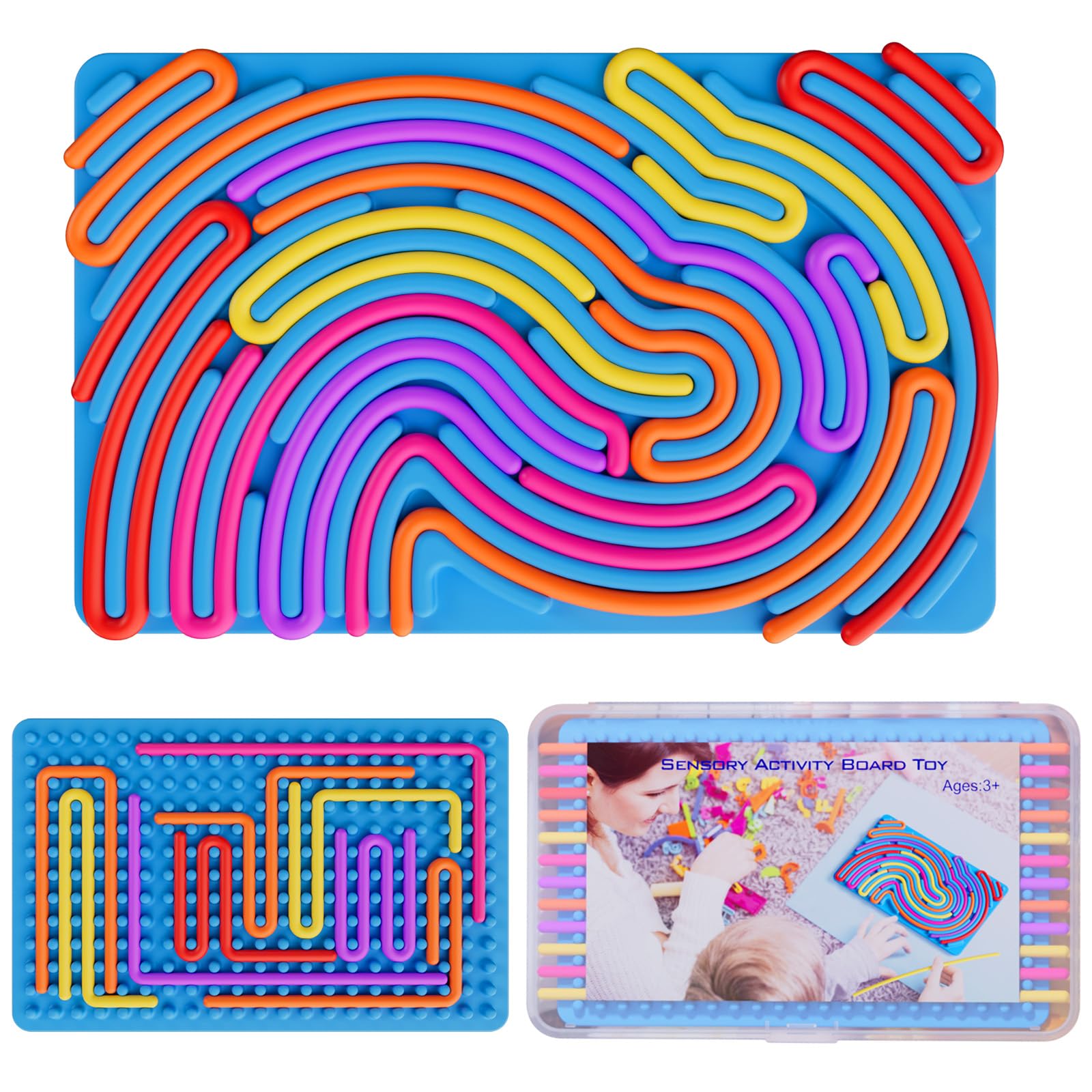 Sensory Fidget Toys for Kids Toddler Boys ,Sensory Activity Board for Stress Anxiety Autistic ADHD, Calm Down Travel Airplane Essentials Toys for 3+ Year Old, Stuffers Gifts for Teen GirlsSensory Fidget Toys for Kids Toddler Boys ,Sensor…