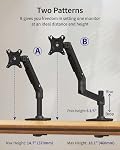 Ergounion Moniteur Moniteurs Monitor Support de bureau, tient 17-40" Écrans jusqu'à 40 Poches et 25 lbs, Moniteur Vesa entièrement réglable avec pince C et base en Grommet, aluminium, noir