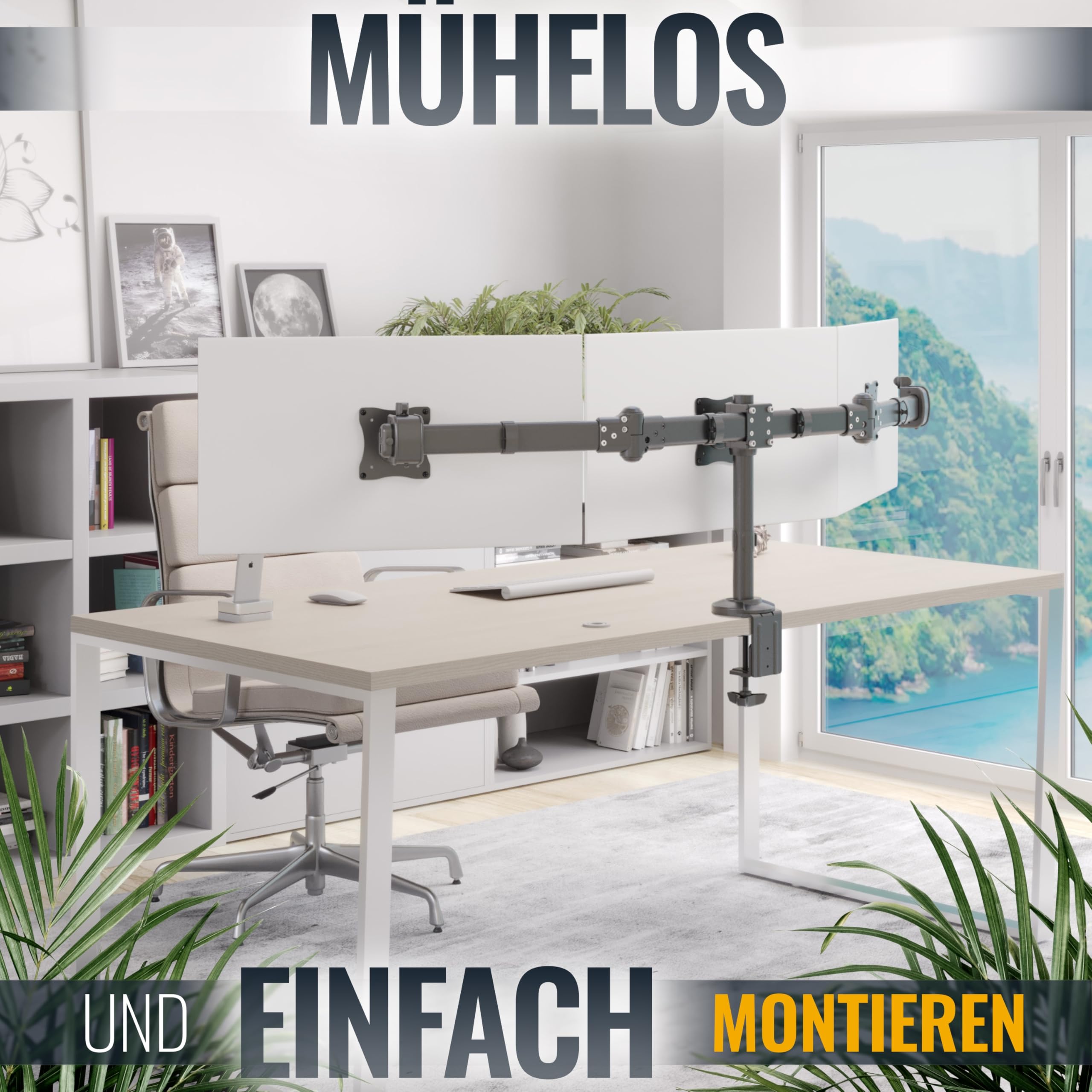 Ricoo Monitor Halterung 3-er Monitore Monitorhalterung Triple Arme für 13-27 Zoll Computer-Monitore Bildschirmhalterung TS6111 PC Monitor-Arm Bildschirm Stand Tischhalterung Ständer Monitor-Halter – Bild 2