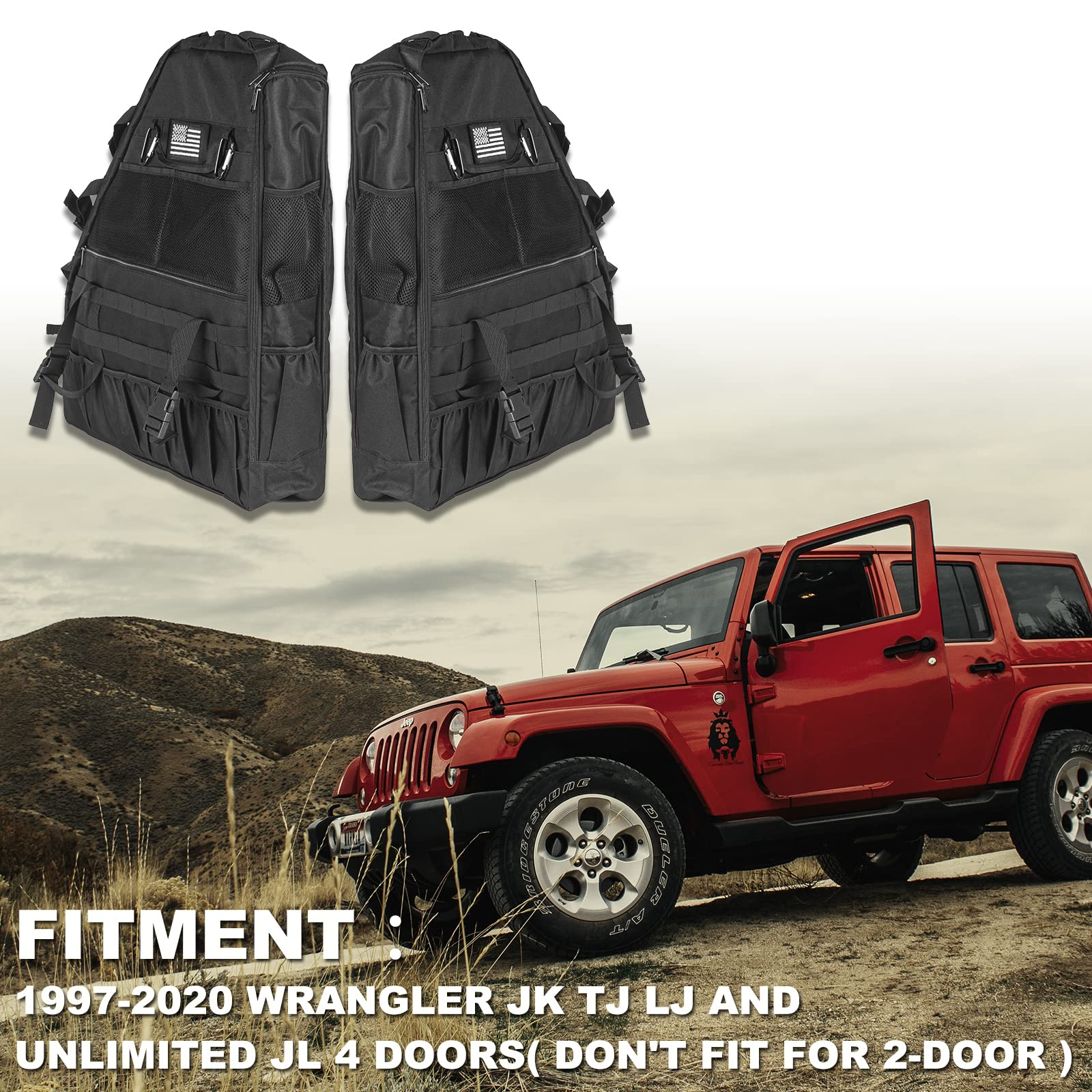 Borsa portaoggetti Roll Bar con Wrangler JK TJ LJ & Unlimited JL 4 porte, con tasche multiple, organizer e borsa cargo borsa da sella, kit di attrezzi