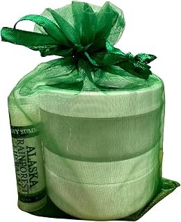 Snowy Summit Alaska Rainforest Gift Set - Skin Care Set with Natural Body Lotion, Healing Salve & Lip Balm - Beauty Set Infused with Natural Alaskan Devil's Club, Fireweed & Spruce Tip Oils