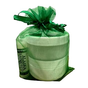 Snowy Summit Alaska Rainforest Gift Set - Skin Care Set with Natural Body Lotion, Healing Salve & Lip Balm - Beauty Set Infused with Natural Alaskan Devils Club, Fireweed & Spruce Tip Oils