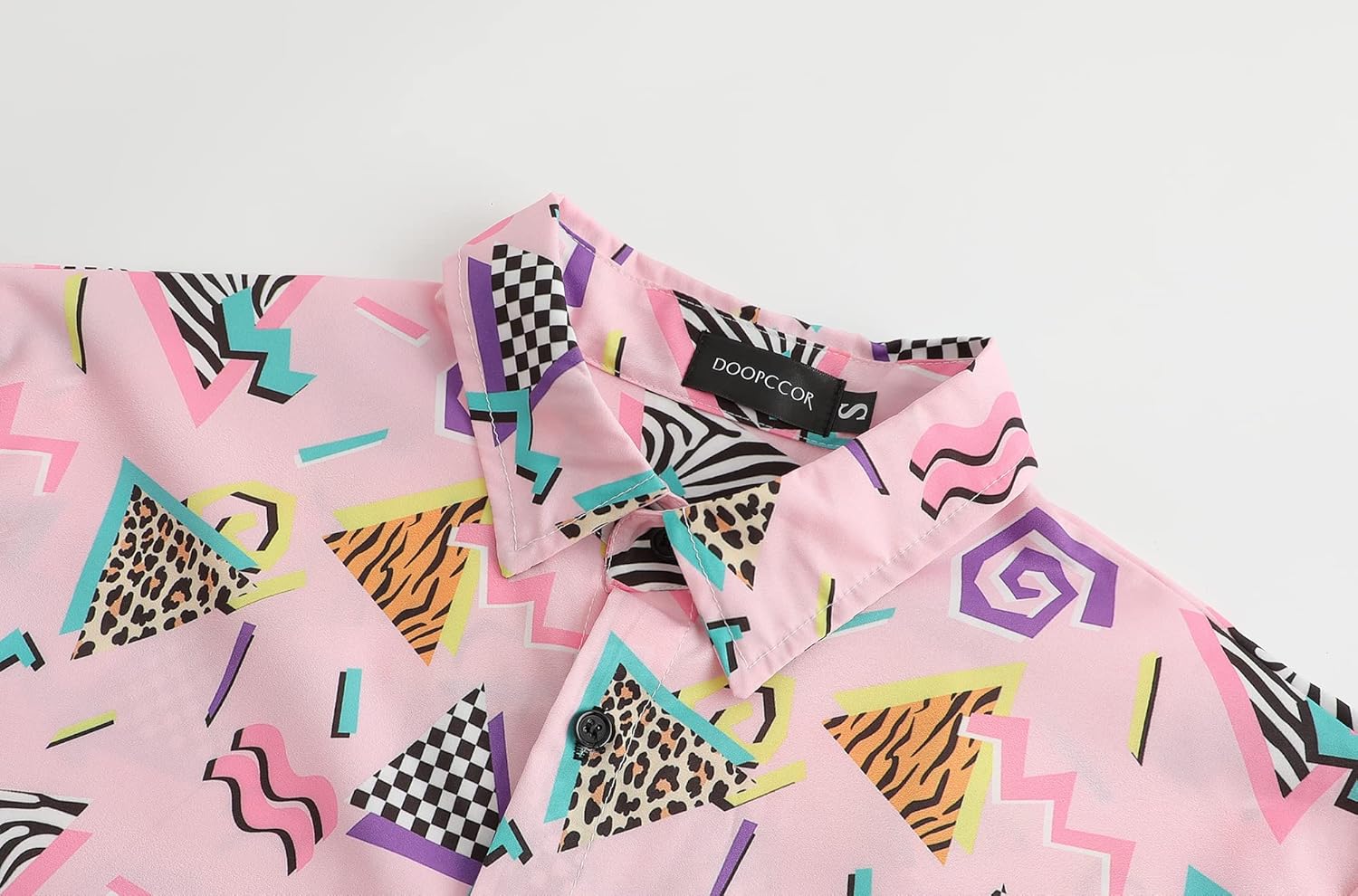 DOOPCCOR 90s Shirt 80s Shirts for Men 80s 90s Disco Retro Casual Button-Down Shirts 80s Mens Clothing - Image 4