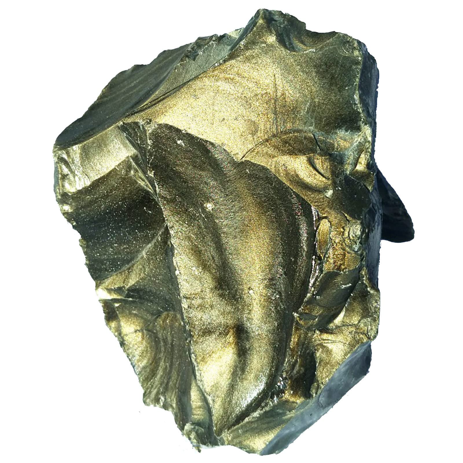 RSTJVB Natural Obsidian Crystal Rocks Raw Stones for Tumbling, Obsidian Crystals Rough Gemstone for Jewelry Making, Healing, Meditation, Sculpture,GoldObsidian-1.8lbs