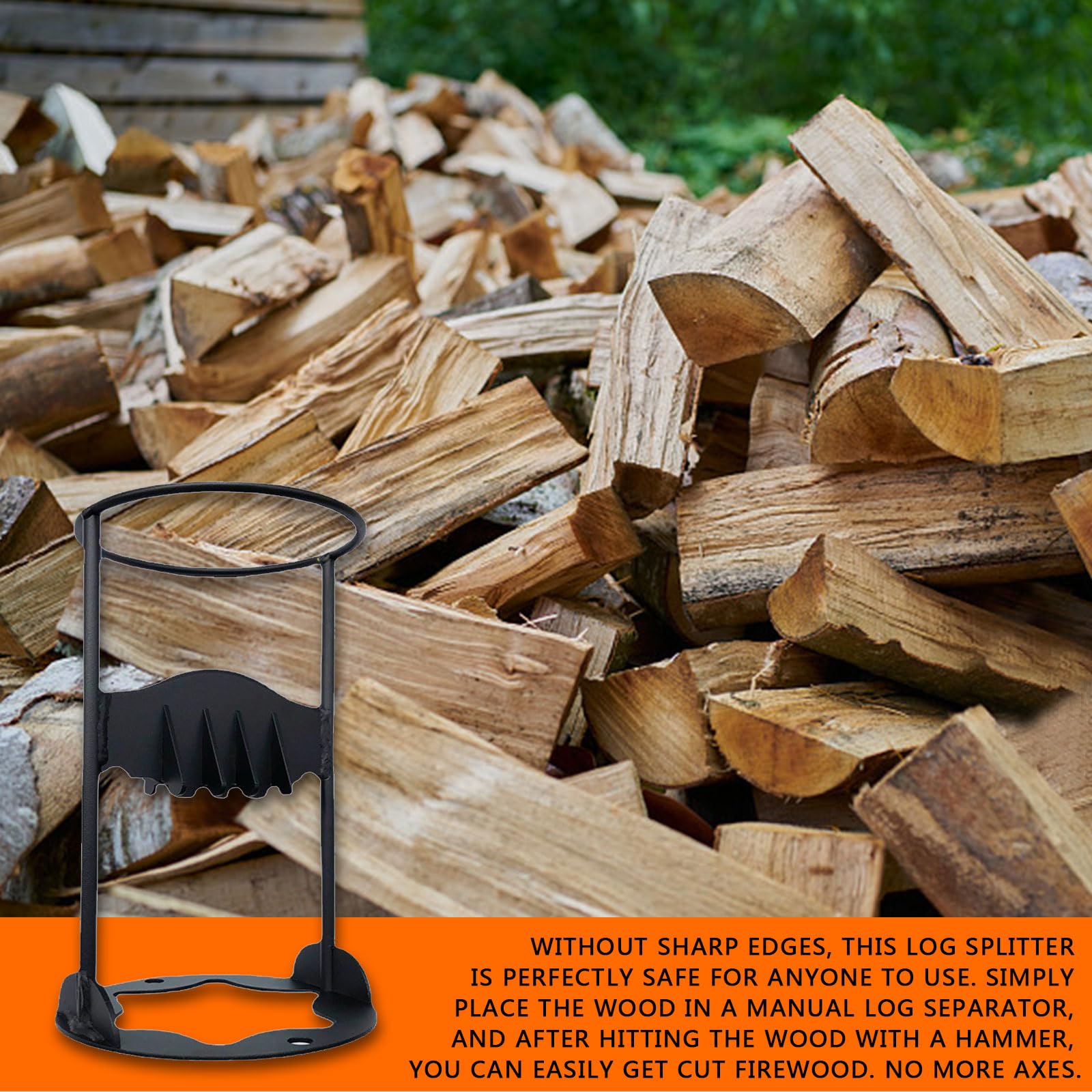 Fendeur de bûches rapide manuel fendeur de bois de chauffage Kindle Quick Fendeur de bois d'allumage, outil de fendage manuel, cale pour l'extérieur, camping, 41 x 21 cm