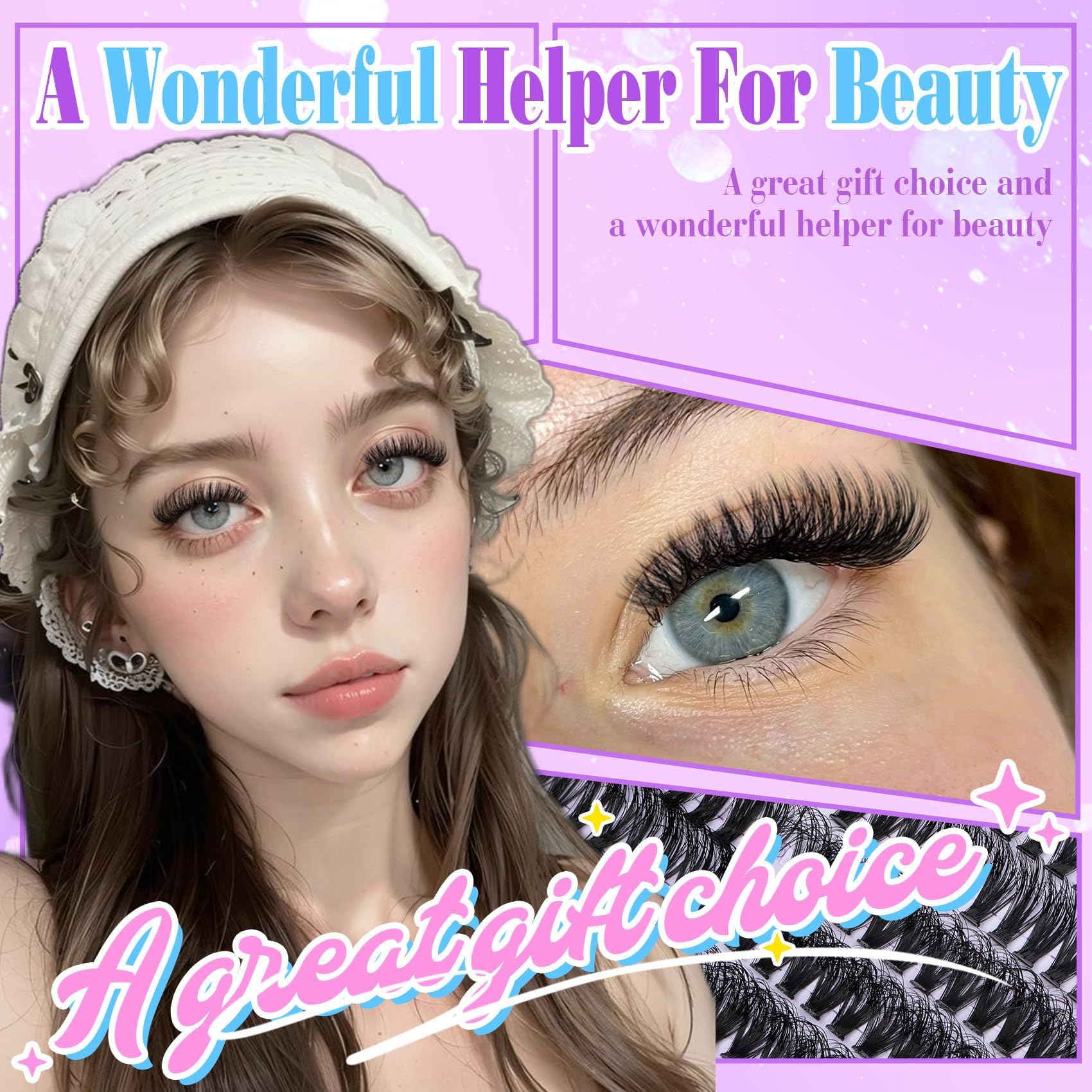 Wispy Lash Clusters 30D+40D+50D Natural Eyelash Clusters 12-16MM Fluff Eyelashes Cluster Eyelash Extensions 264 Pcs Individual Lashes Clusters D Curly Soft Reusable Diy Lash Extension by Pleell