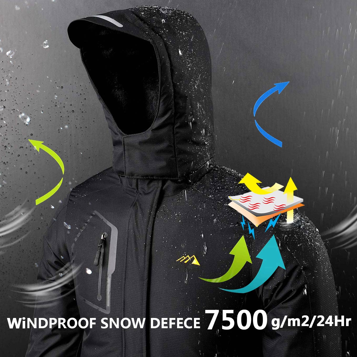 Chaqueta de esquí impermeable para niños y niñas, chaqueta de snowboard con capucha desmontable