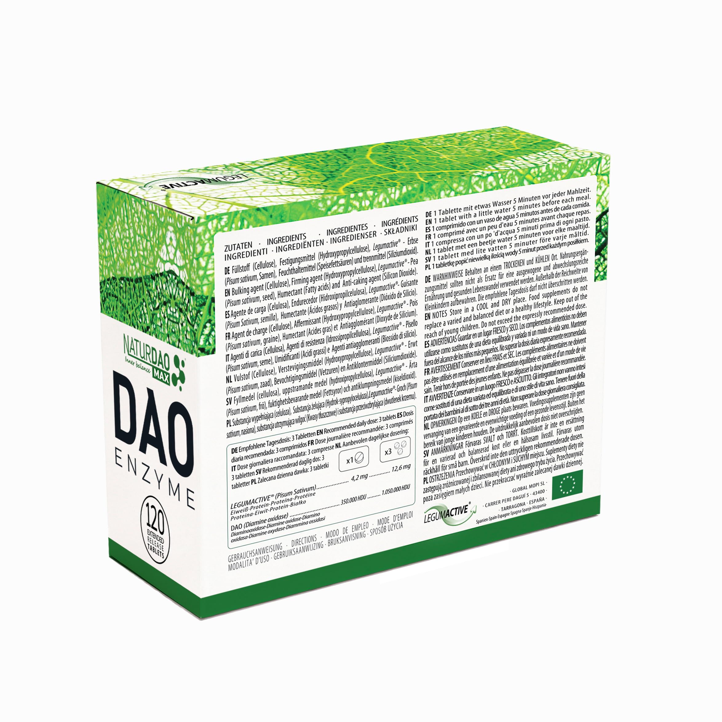 MAX complément d’enzyme DAO - 120 comprimés – dosage ajustable, libération prolongée