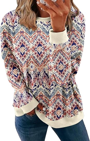 KISSMODA Women's Casual Long Sleeve Sweatshirt Color Block/Solid Crewneck Corduroy Pullover Cute Tops