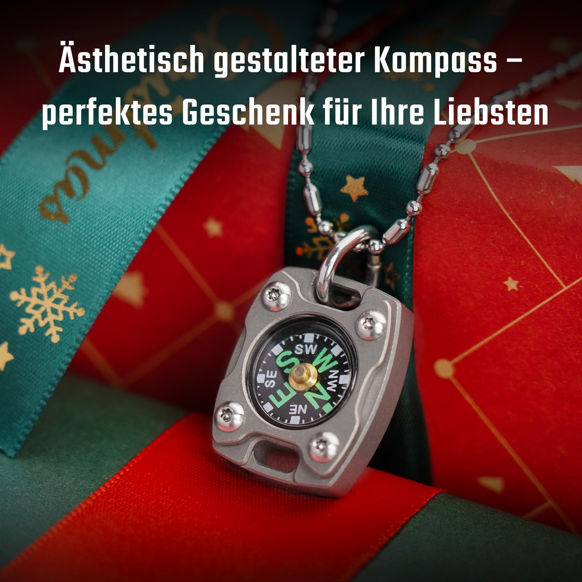 MecArmy Taschen Survival Kompass, Präzisionsnavigation mit Leuchtzifferblatt, wasserdichter Mini-Kompass mit Halskette – Ideal für Schulabschluss, Geburtstage, Outdoor-Wanderungen & Abenteuer