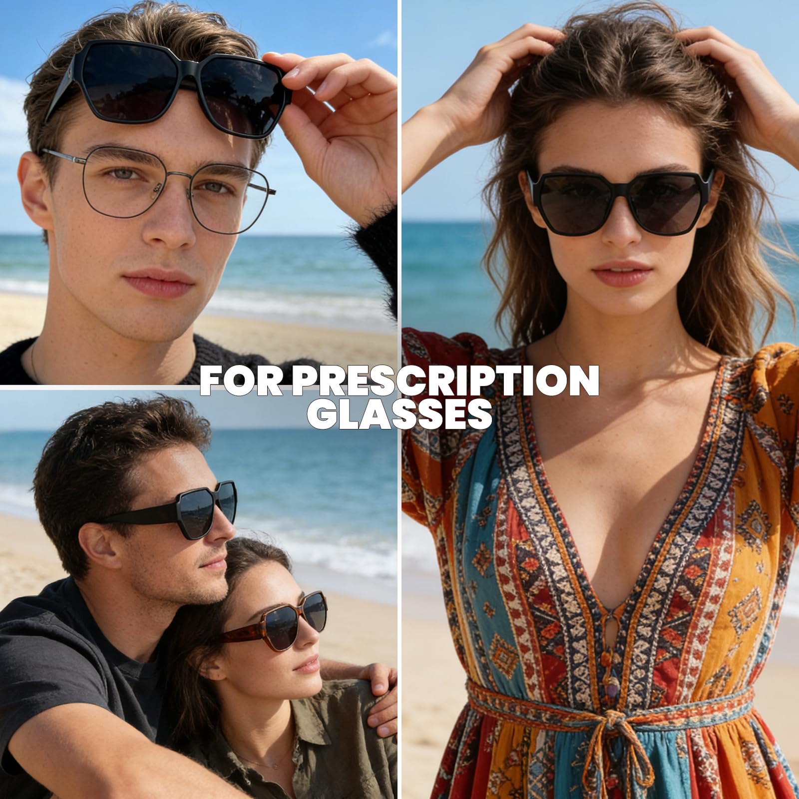 THUNY Lentes de sol polarizados para hombres y mujeres, lentes de sol de gran tamaño, protección UV400 para pesca y conducción