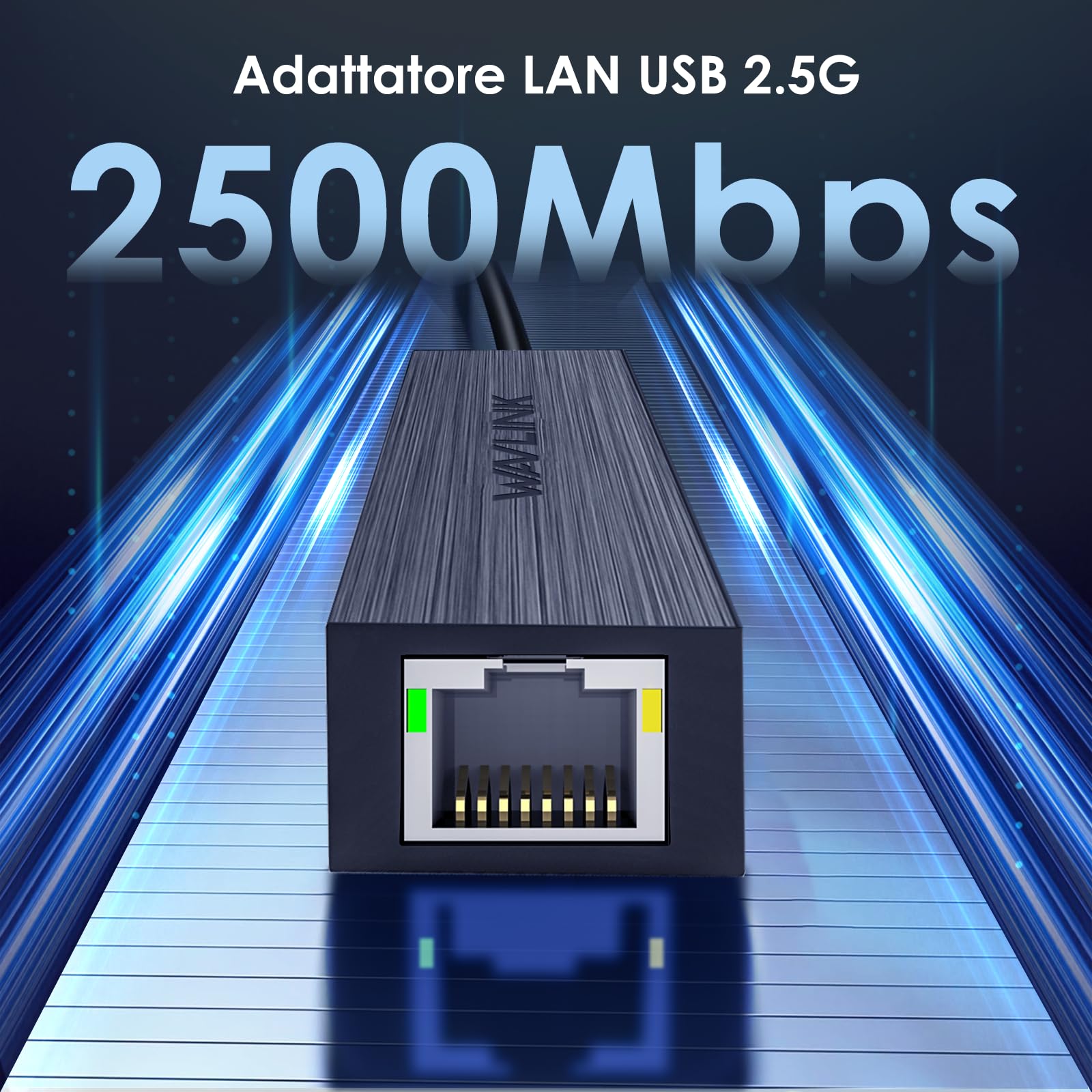 WAVLINK Adattatore USB C a Ethernet, 2.5G USB LAN, compatibile con laptop, PC con Windows 7/8/10, XP, Vista, Mac OS 10.6 o superiore
