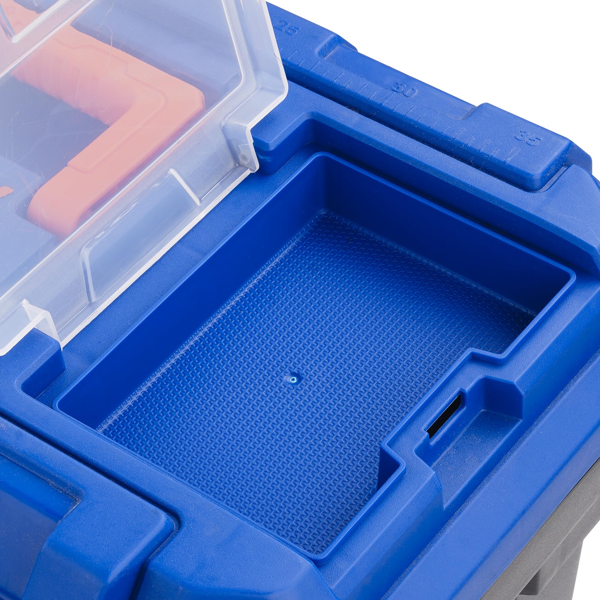 Brigros - Cassette Per Attrezzi Vuote 13"/16"/19", Cassetta Attrezzi Vuota In Plastica Resistente Con Vassoio, Doppia Chiusura, Scatola Portaminuterie Superiore Trasparente (Set da 3, Fibbia Metallo)