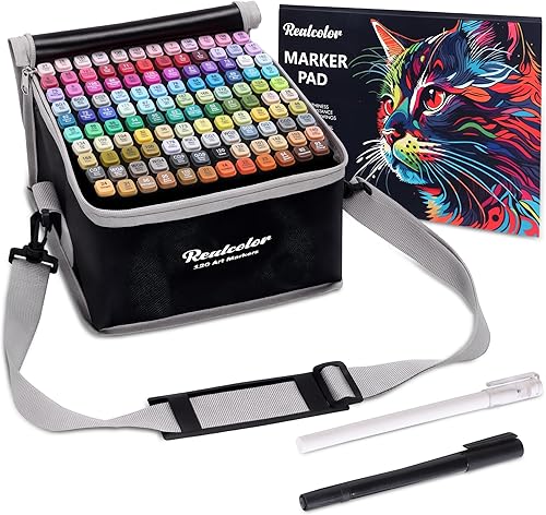 Juego de 120 marcadores de alcohol, marcadores artísticos de doble punta para colorear para adultos, juego de marcadores de alcohol para dibujar,