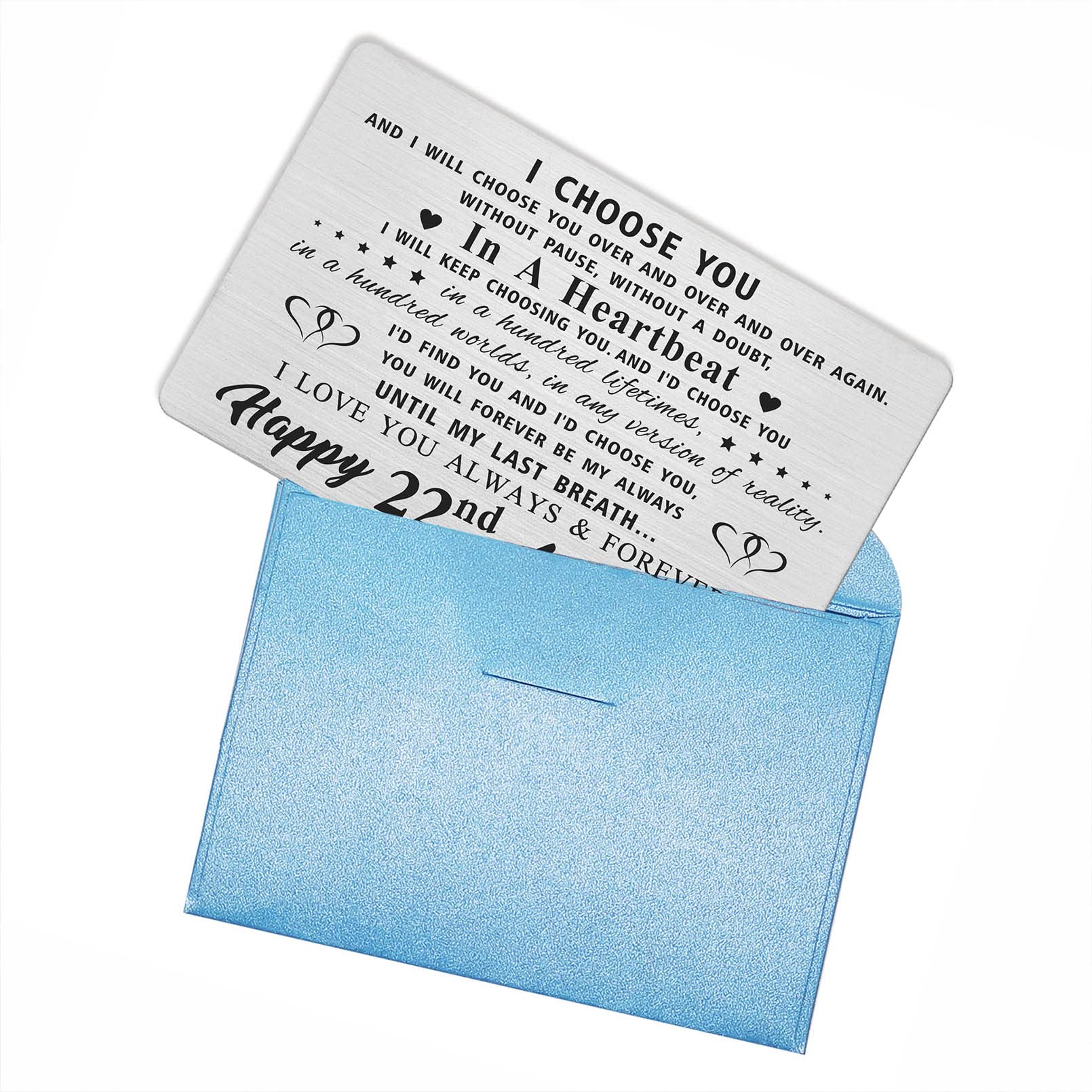 22nd Anniversary Card Gifts for Him Her, 22 Year Wedding