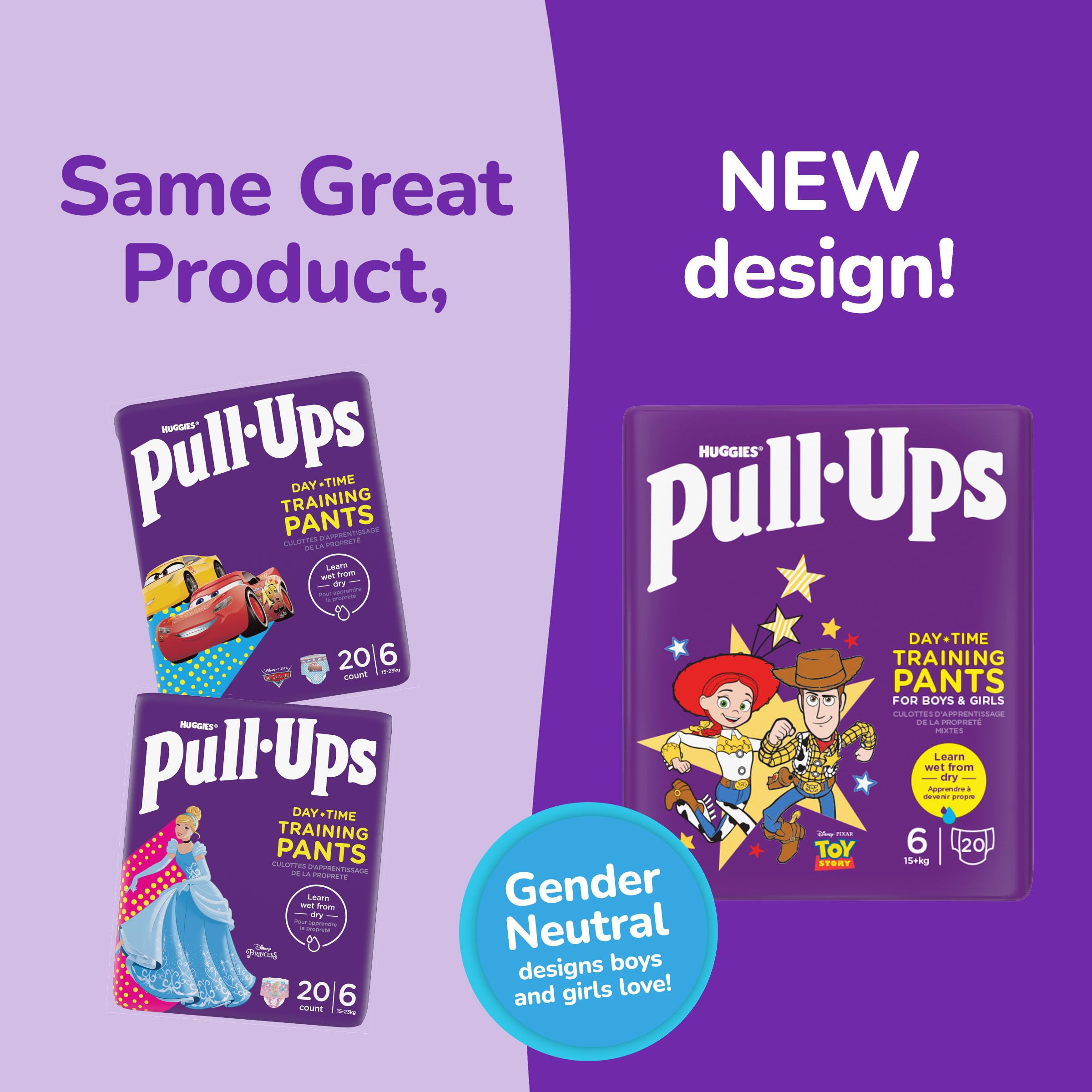 Huggies Pull-Ups Unisex Spodnie treningowe na co dzień, rozmiar 6, spodnie 20