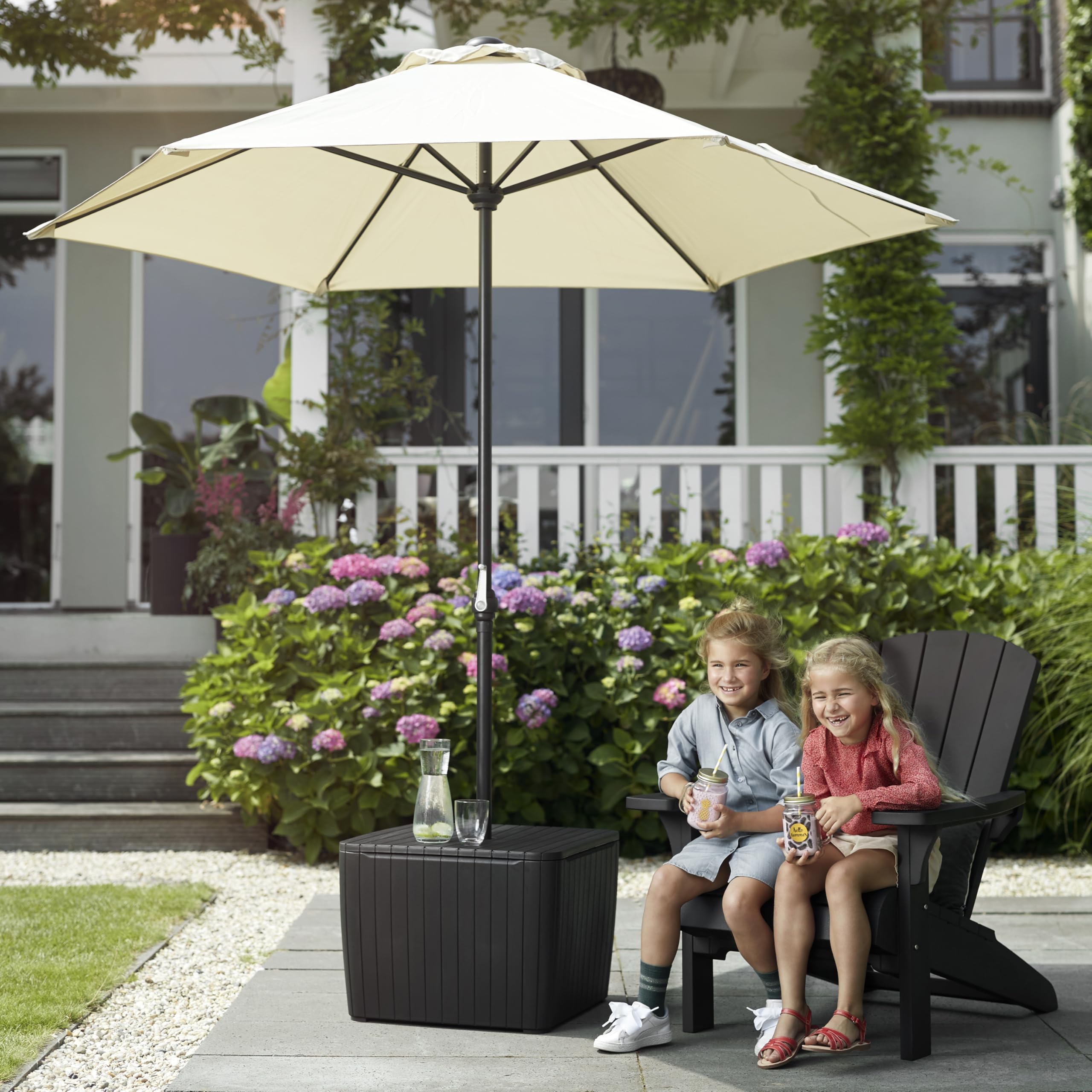 Keter Allibert by Troy Adirondack Chair 17208310a Sedia da Giardino per Esterni, in plastica, Resistente alle intemperie, terrazza e Balcone, Antracite, 93 x 81 x 96,5 cm