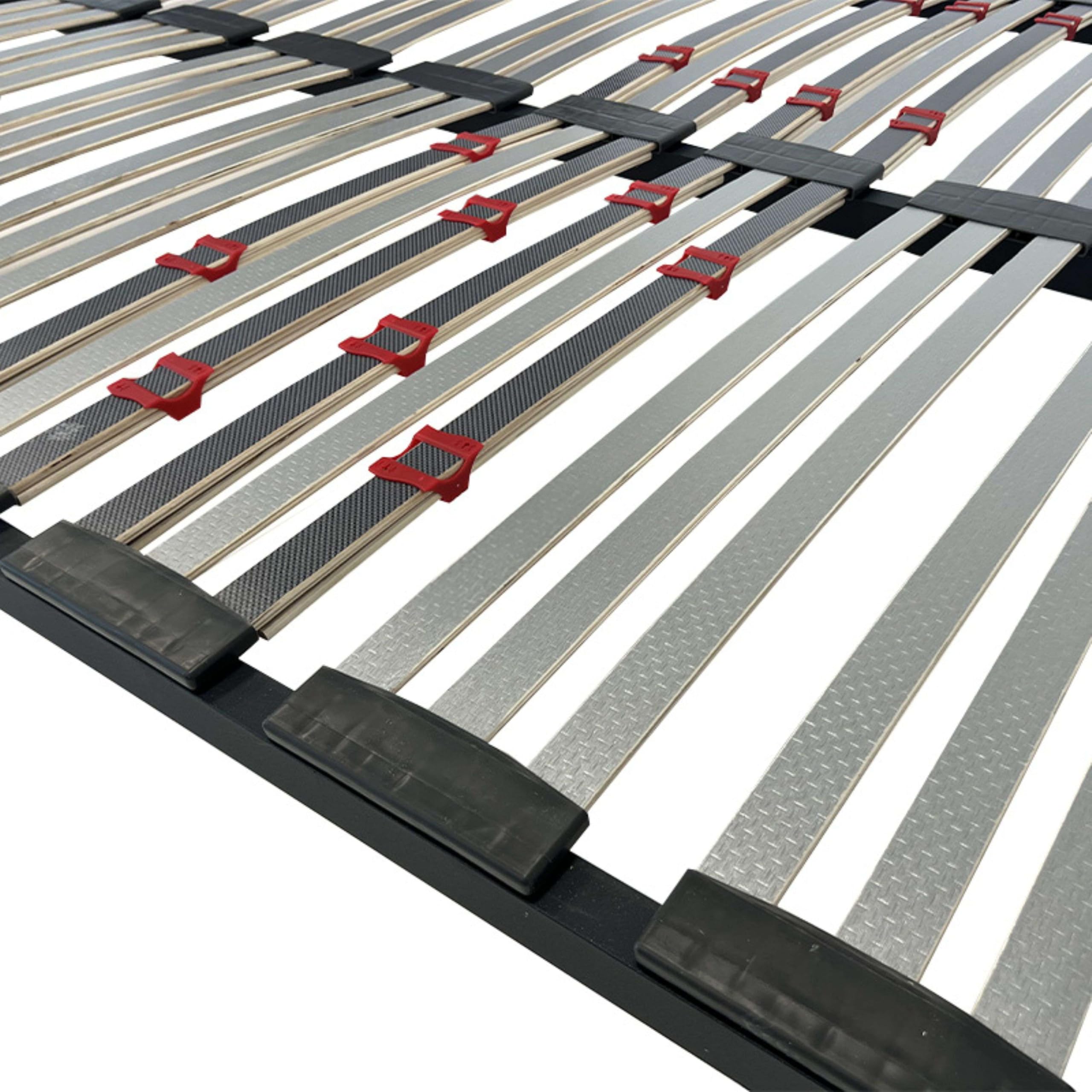 Miroytengo Somier 150x190 cm multiláminas con Reguladores Lumbares, Firmeza Adaptable, Tubo 40x30 mm y Laminas de Haya Natural (Sin Patas)