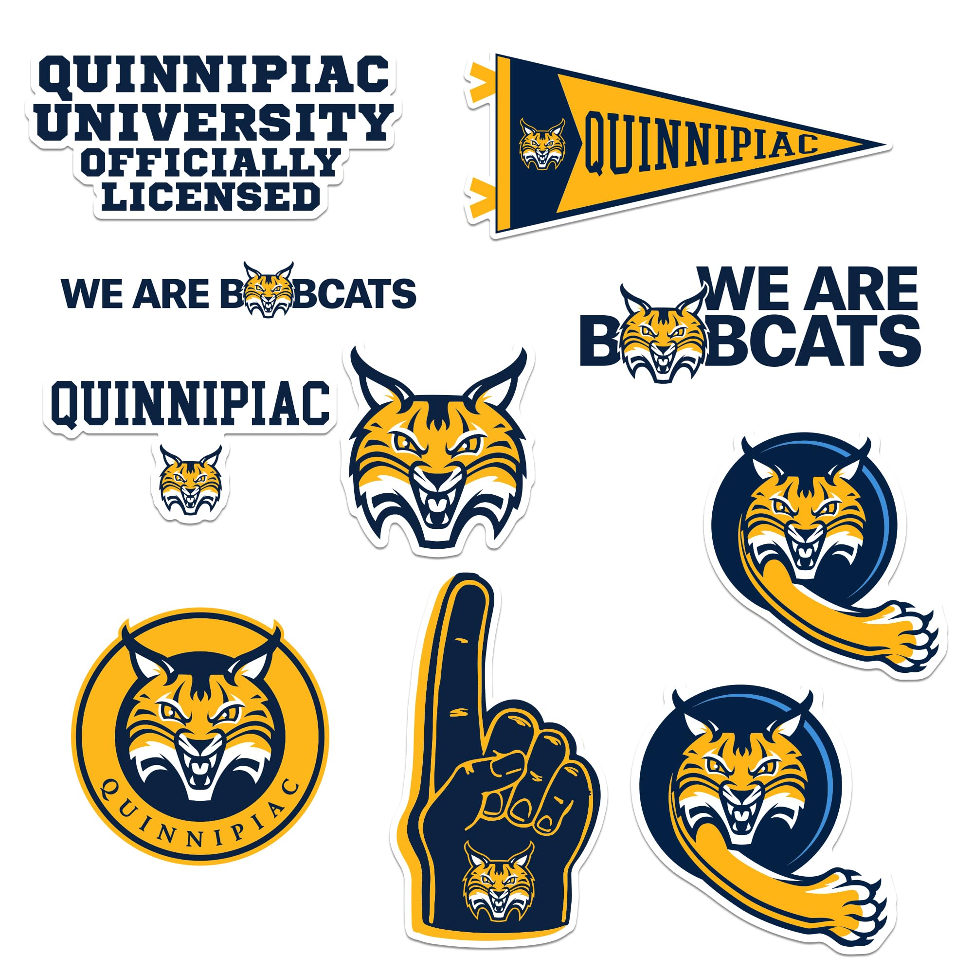 Quinnipiac University 9ct Vinyl L Deluxe Stickers, Indoor/Outdoor, Set of 9