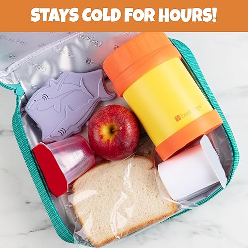 Vista 18 de Paquetes de hielo duros para niños (paquete de 3) paquetes de congeladores delgados y ligeros, reutilizables, enfriadores de larga duración