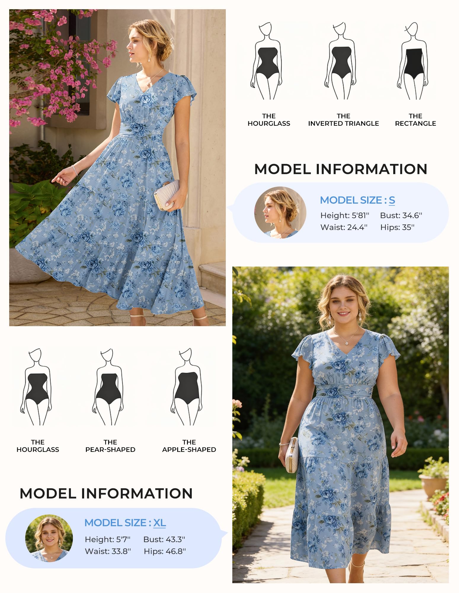 Grace Karin Robe d'été pour Femme, Robe Maxi Florale, Manches Courtes, Robe d'invité de Mariage Fluide Semi-Formelle avec Poche